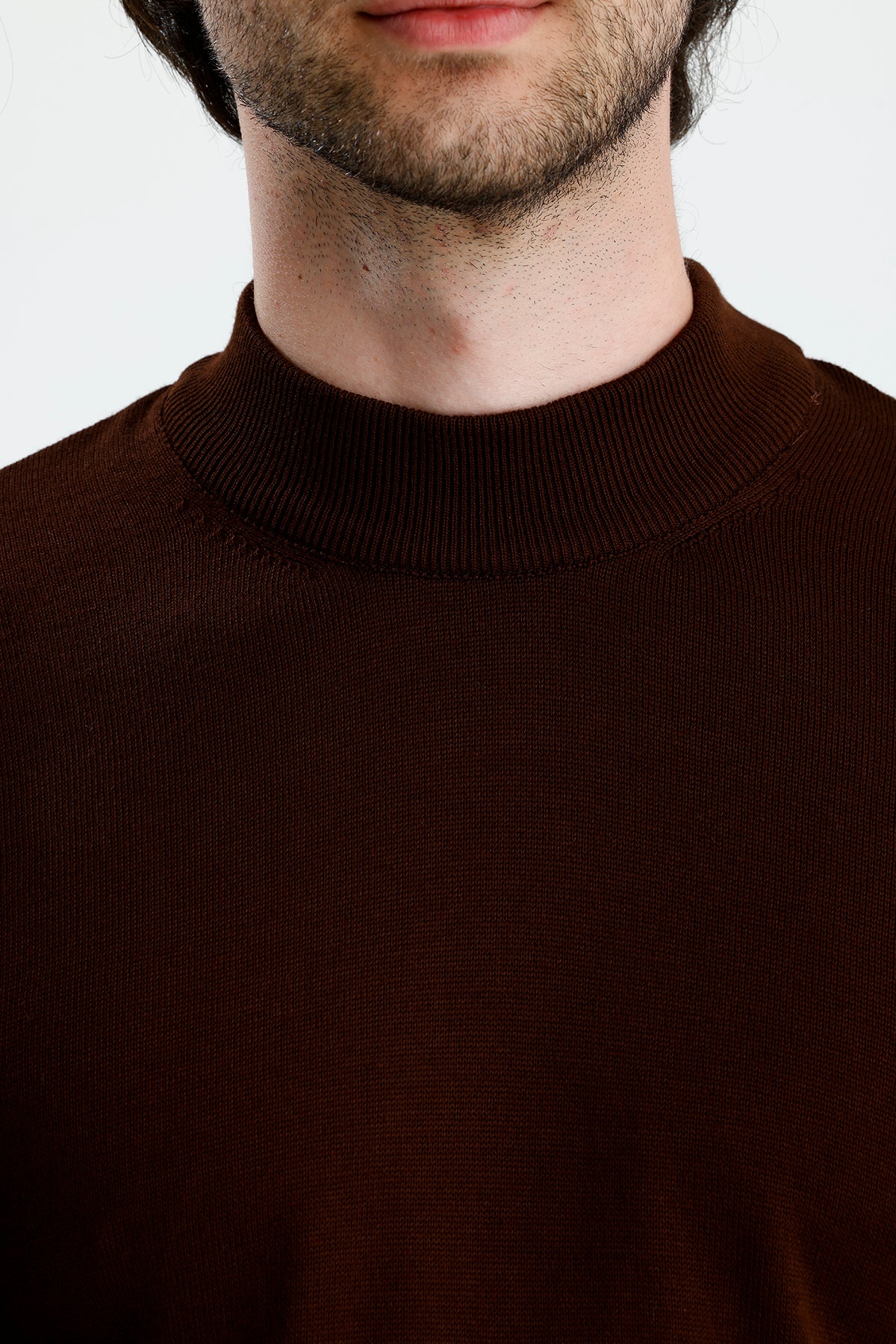 Yarım Balıkçı Yaka Düz Örgü Premium Triko Kazak