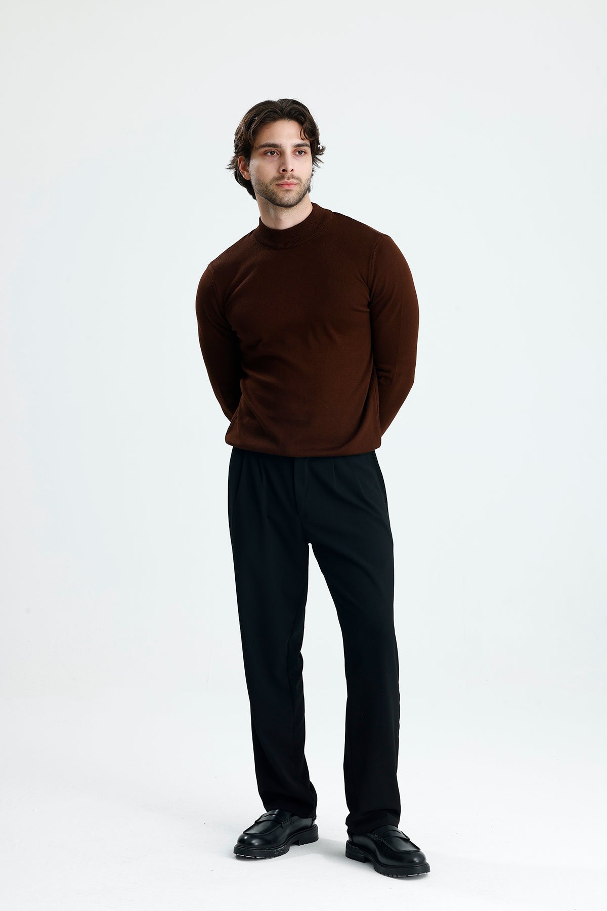 Yarım Balıkçı Yaka Düz Örgü Premium Triko Kazak