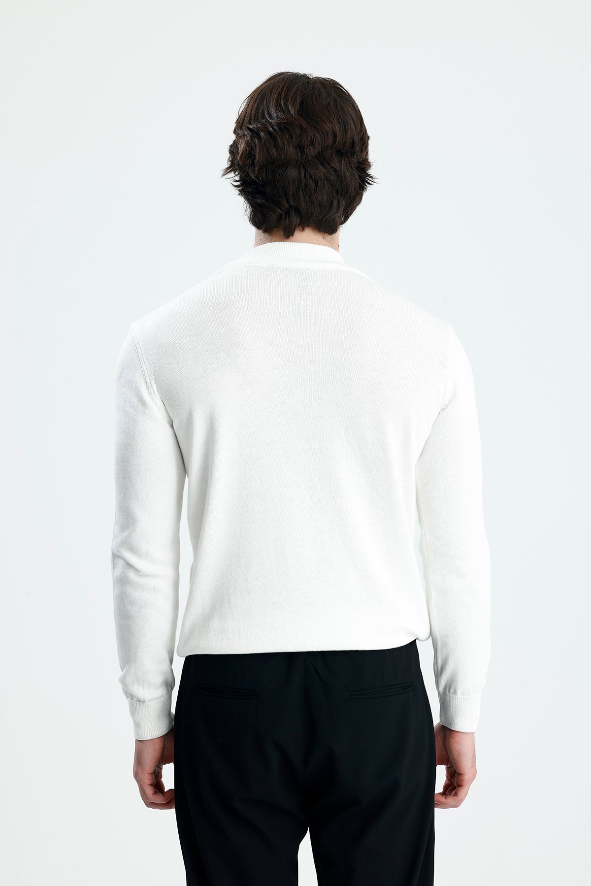 Yarım Balıkçı Yaka Düz Örgü Premium Triko Kazak