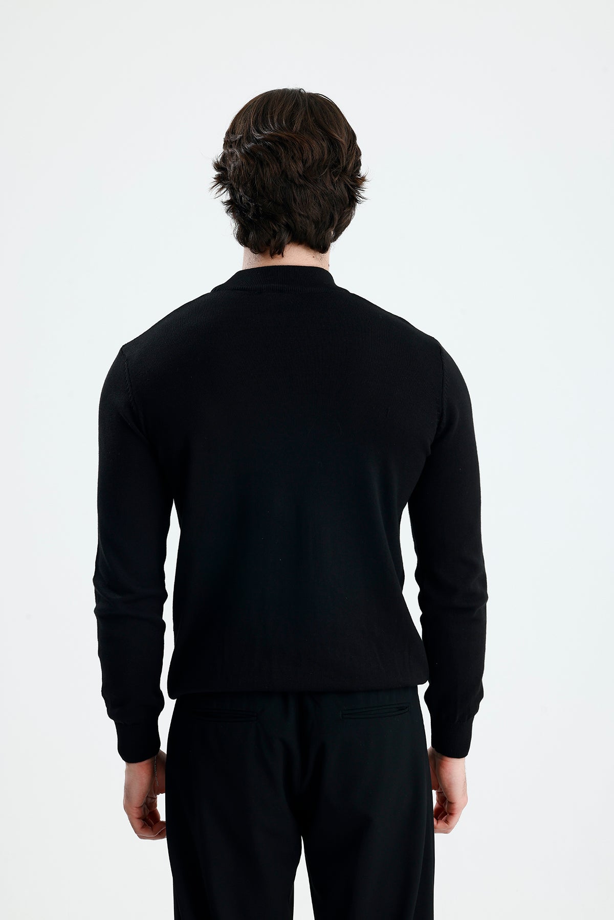 Yarım Balıkçı Yaka Düz Örgü Premium Triko Kazak