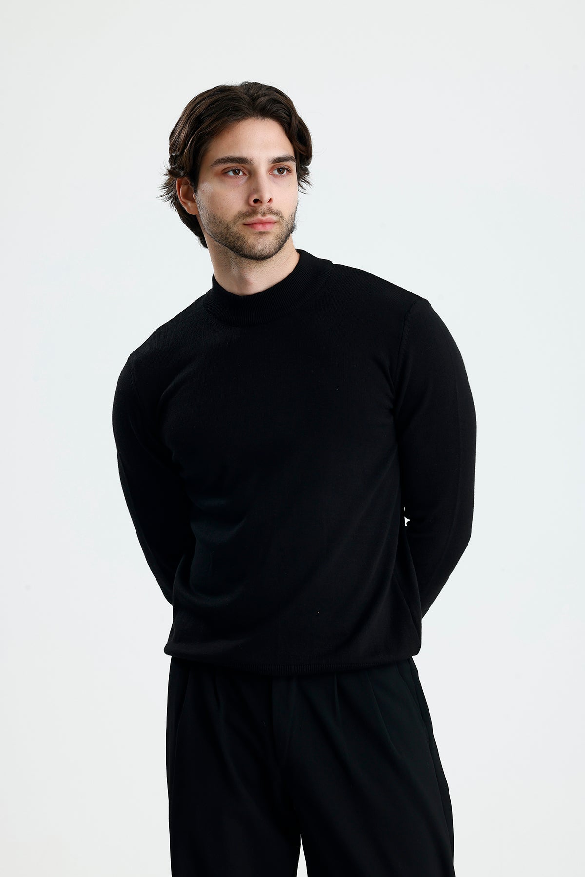 Yarım Balıkçı Yaka Düz Örgü Premium Triko Kazak