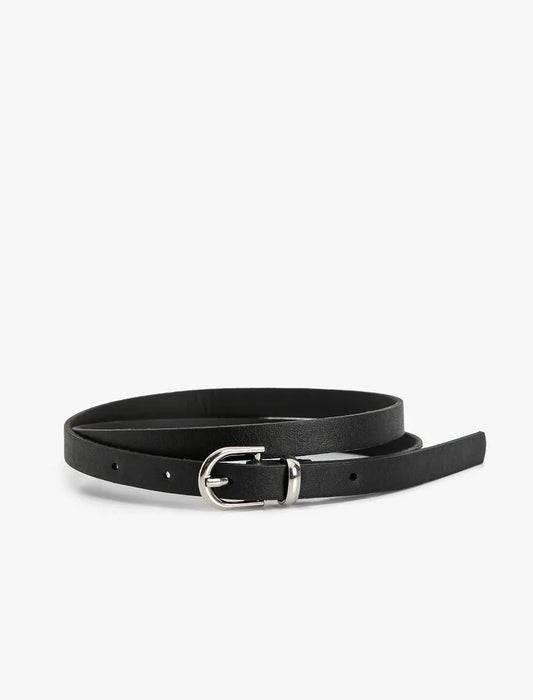 Deri Görünümlü İnce Kemer