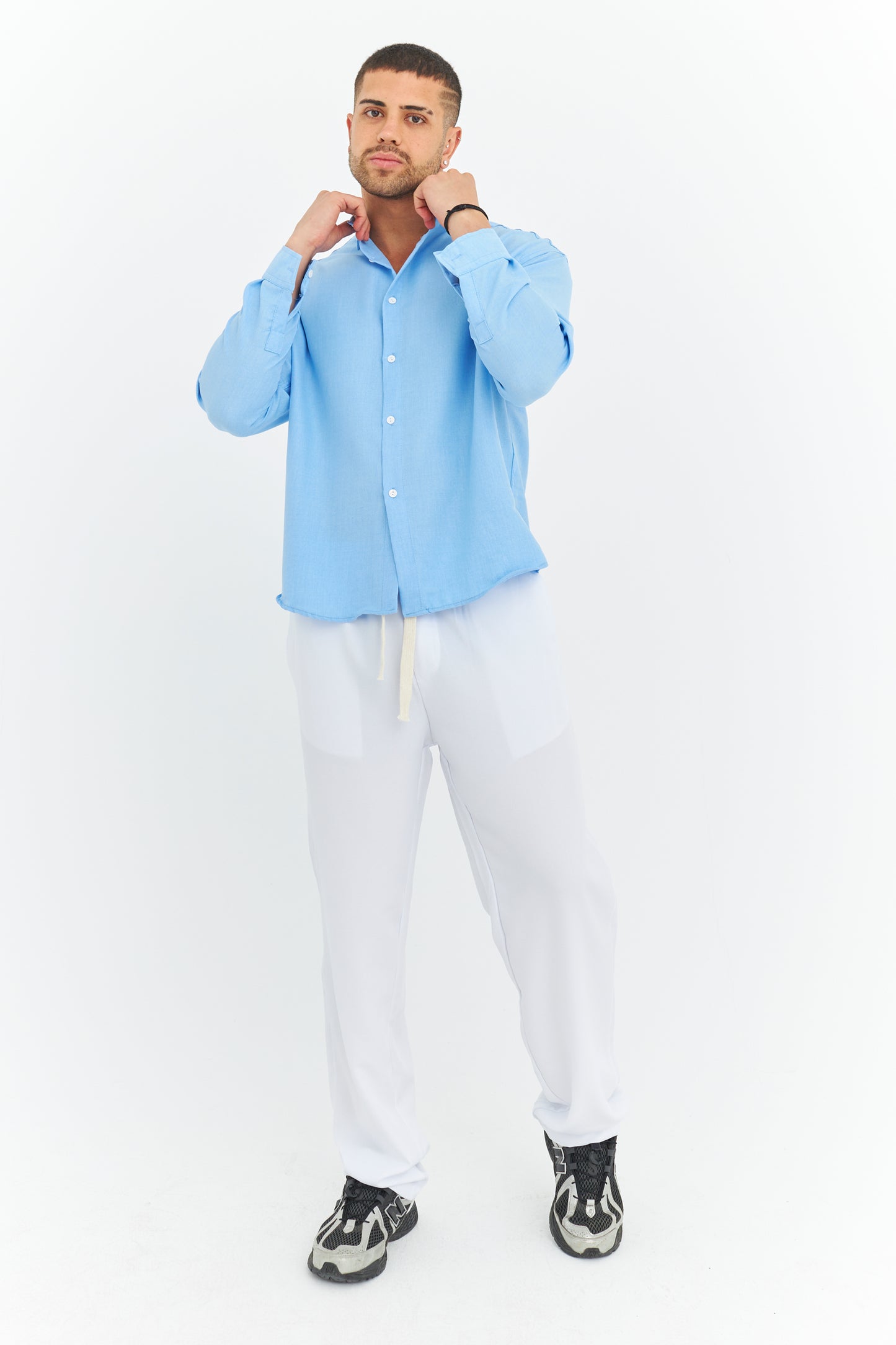 Oversize Pamuklu Keten Gömlek