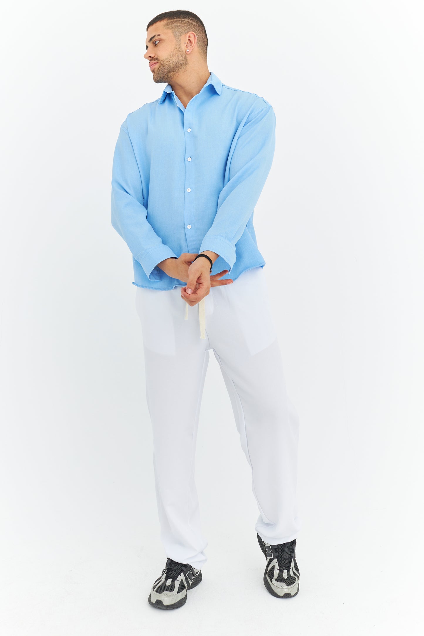 Oversize Pamuklu Keten Gömlek