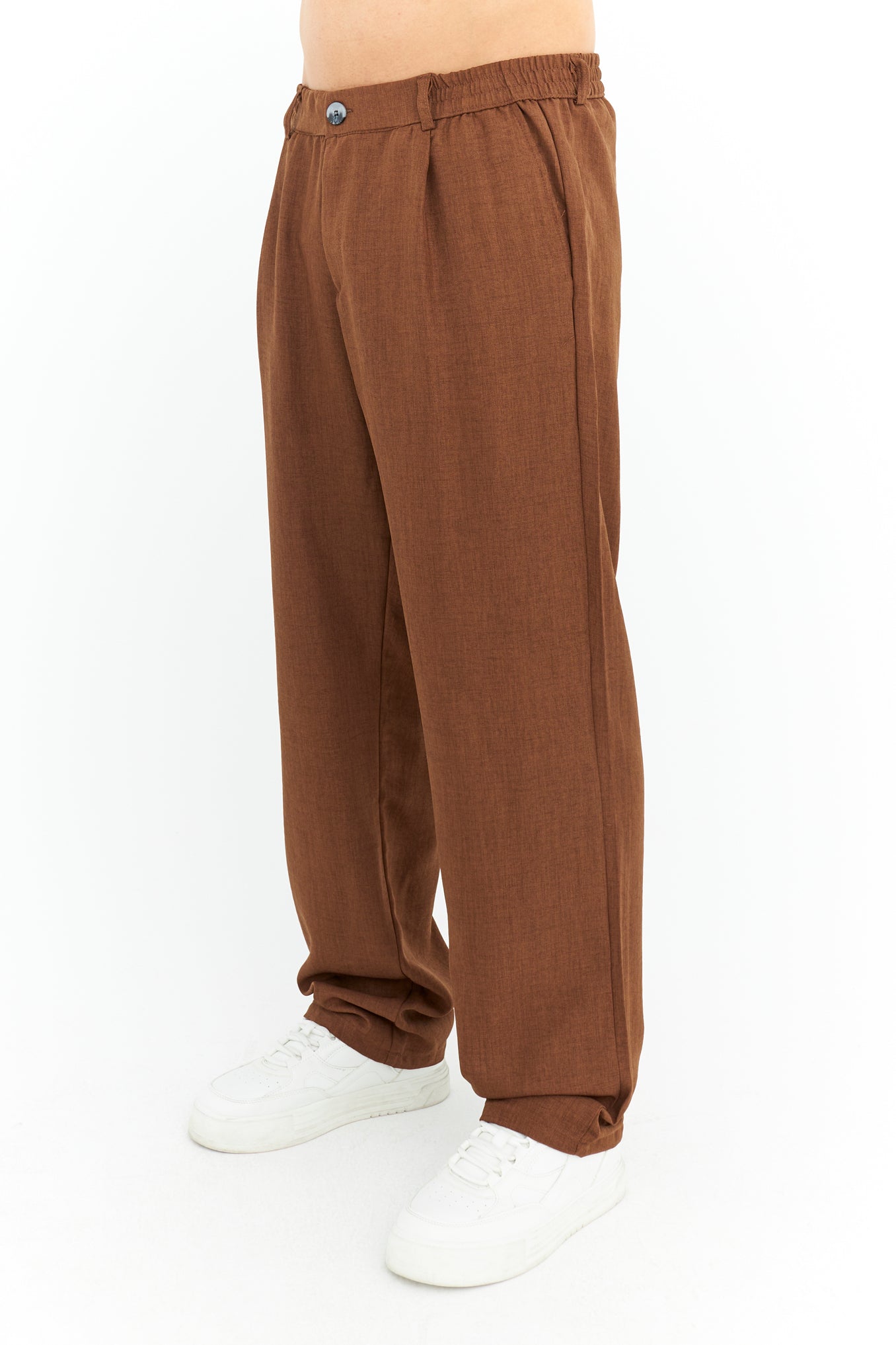 Baggy Fit Premium Keten pantolon