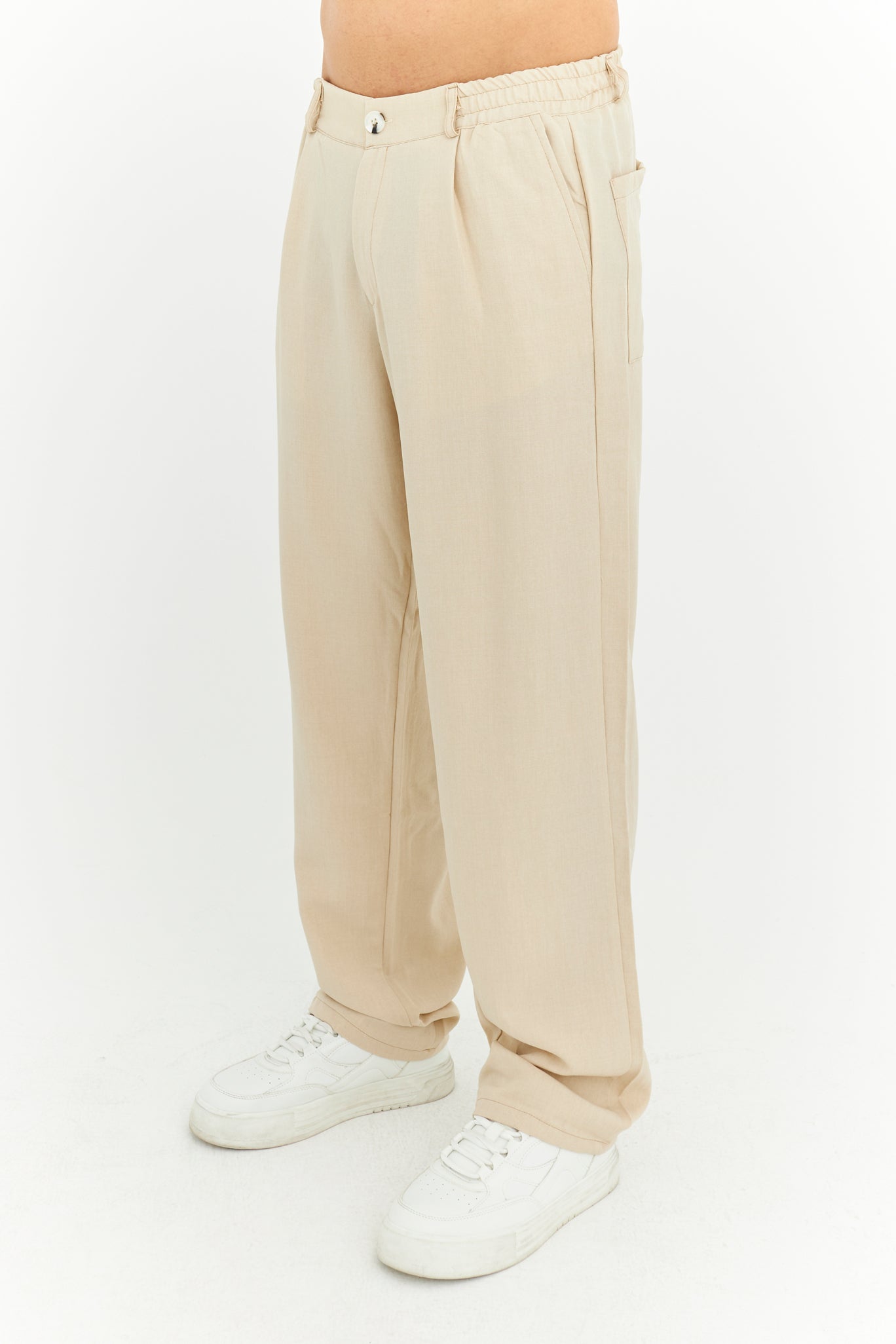 Baggy Fit Premium Keten pantolon