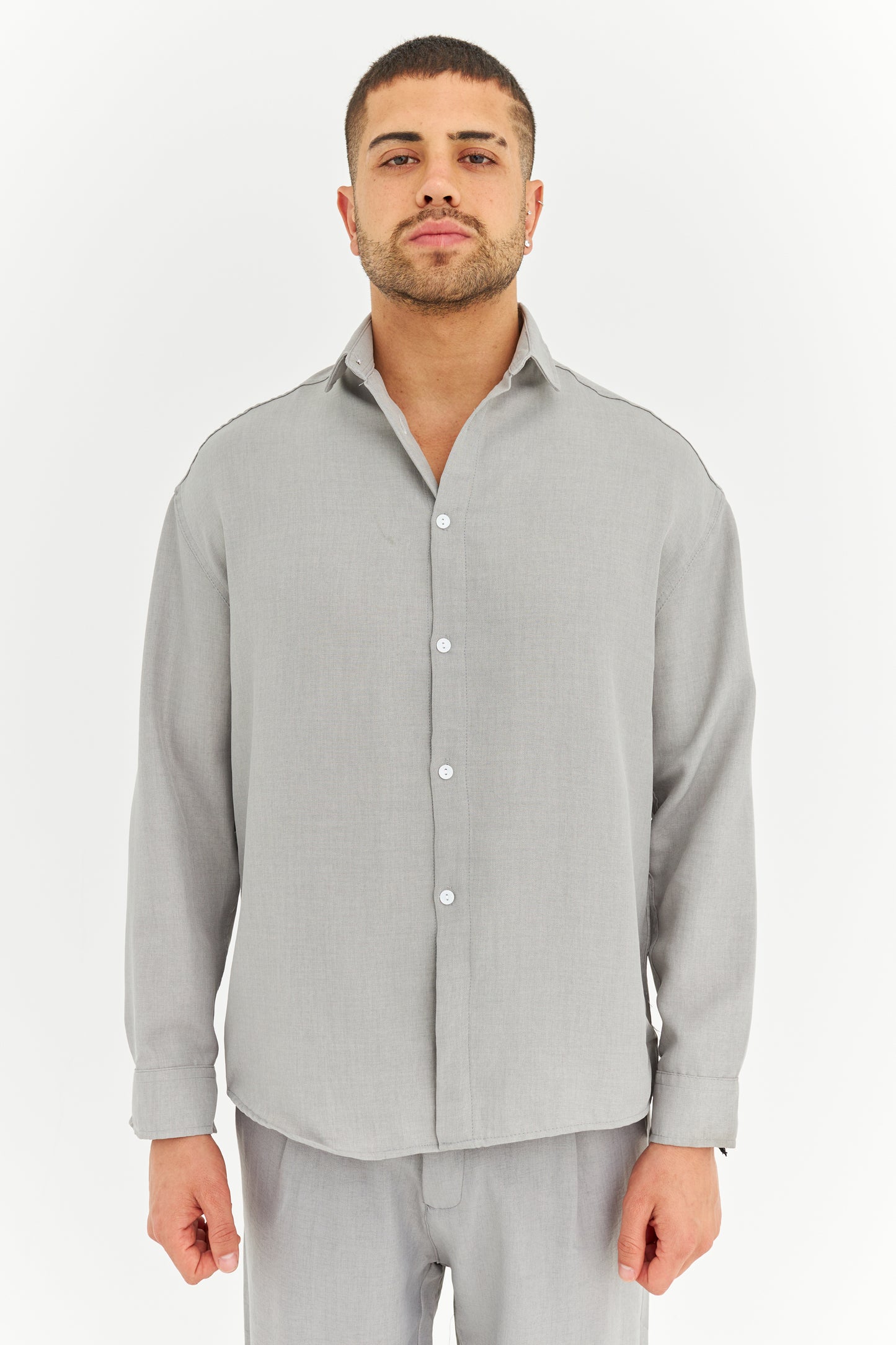 Oversize Pamuklu Keten Gömlek