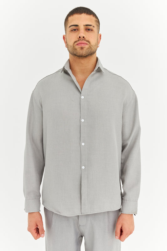 Oversize Pamuklu Keten Gömlek