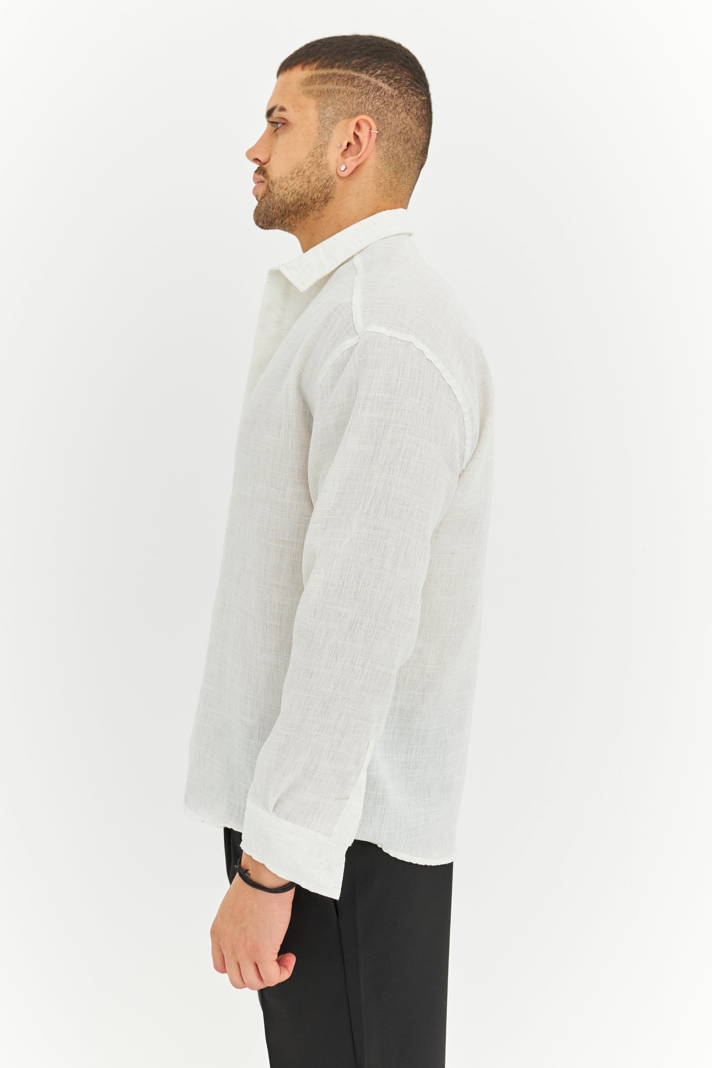 Melanjlı Premium Keten Gömlek