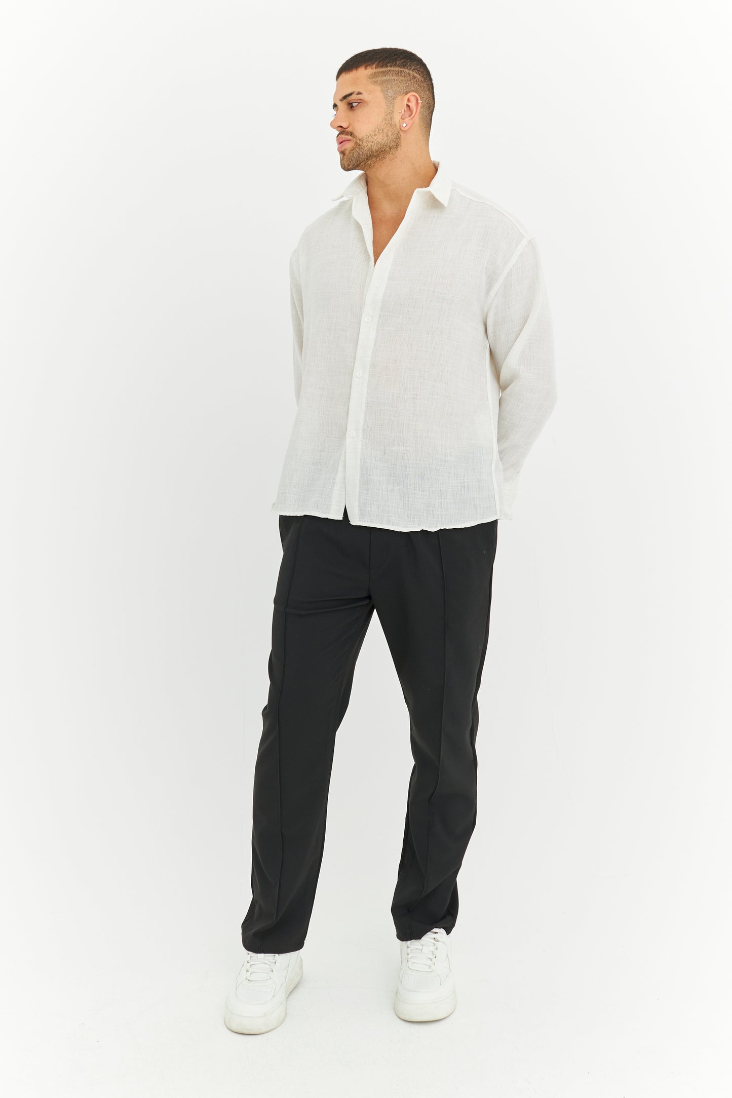 Melanjlı Premium Keten Gömlek