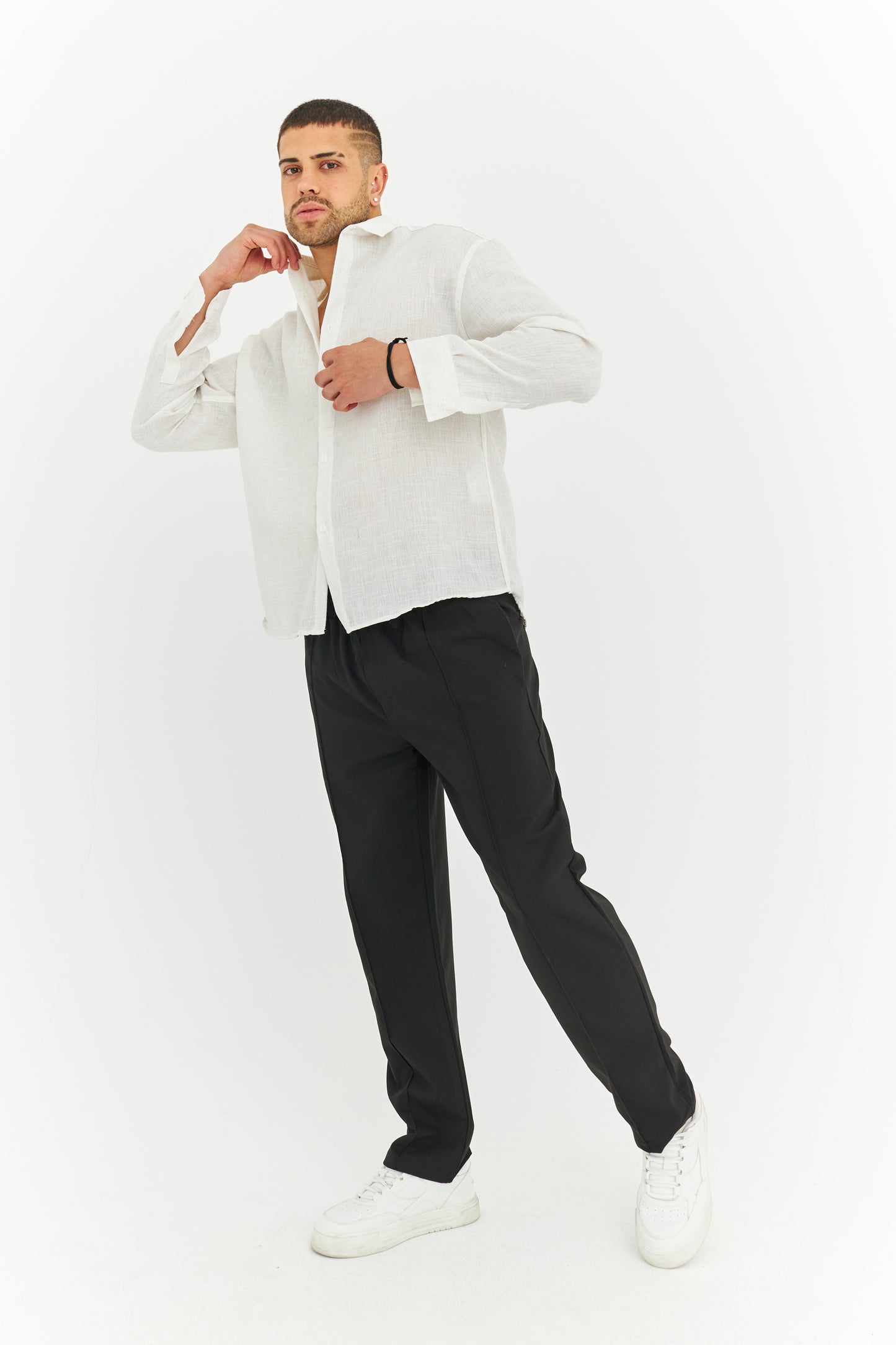 Melanjlı Premium Keten Gömlek