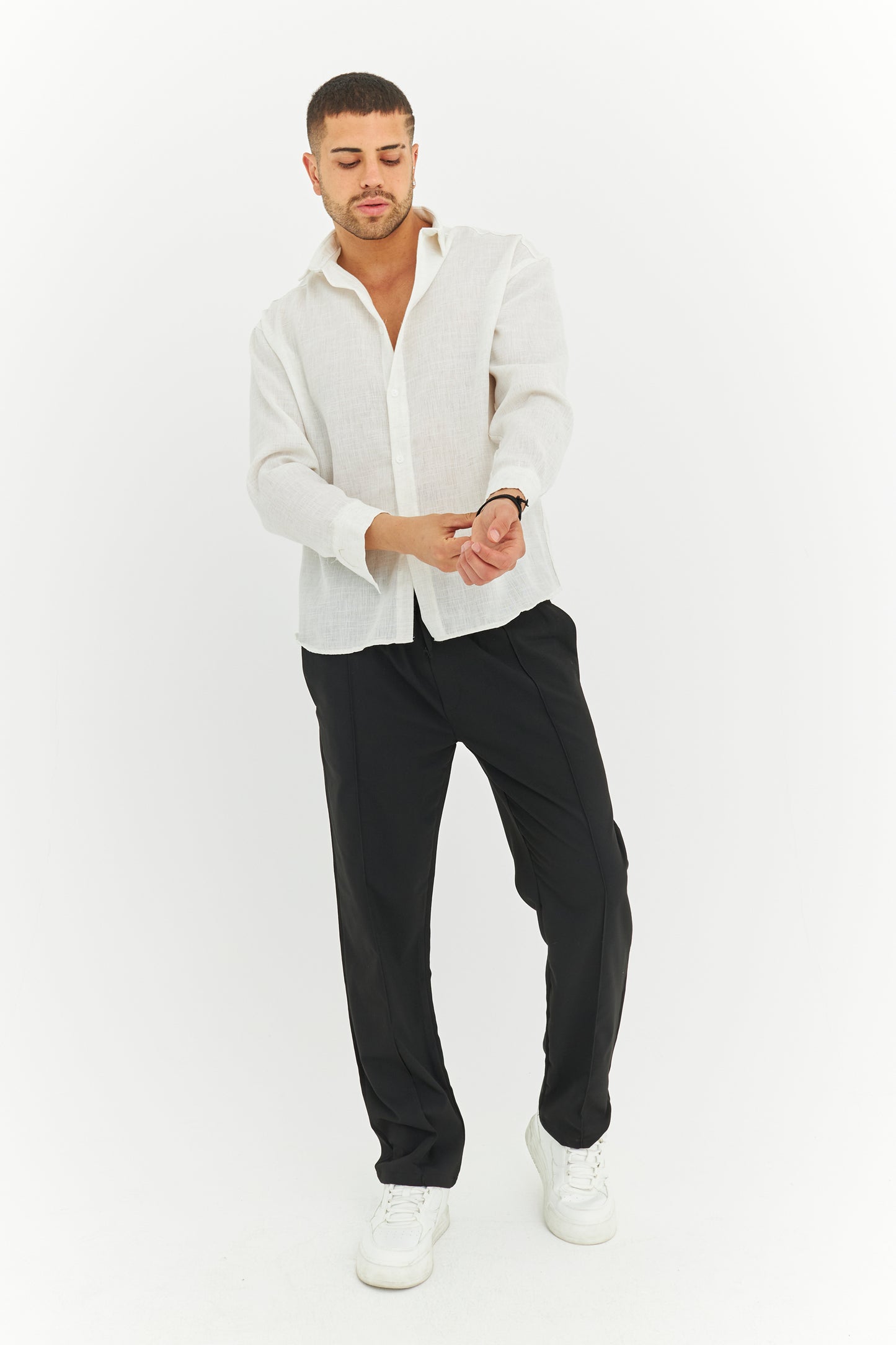 Melanjlı Premium Keten Gömlek