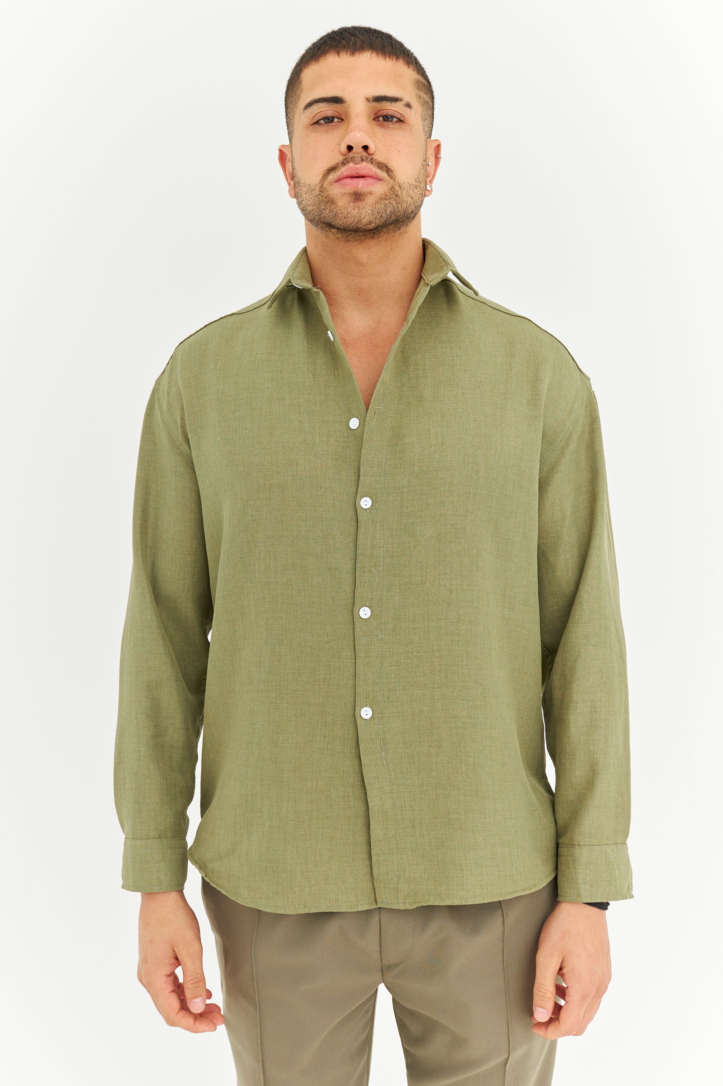 Biye Detay Pamuklu Kumaş Gömlek