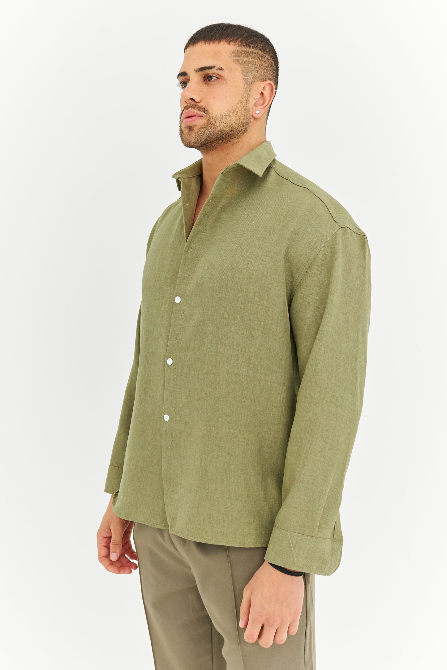 Biye Detay Pamuklu Kumaş Gömlek