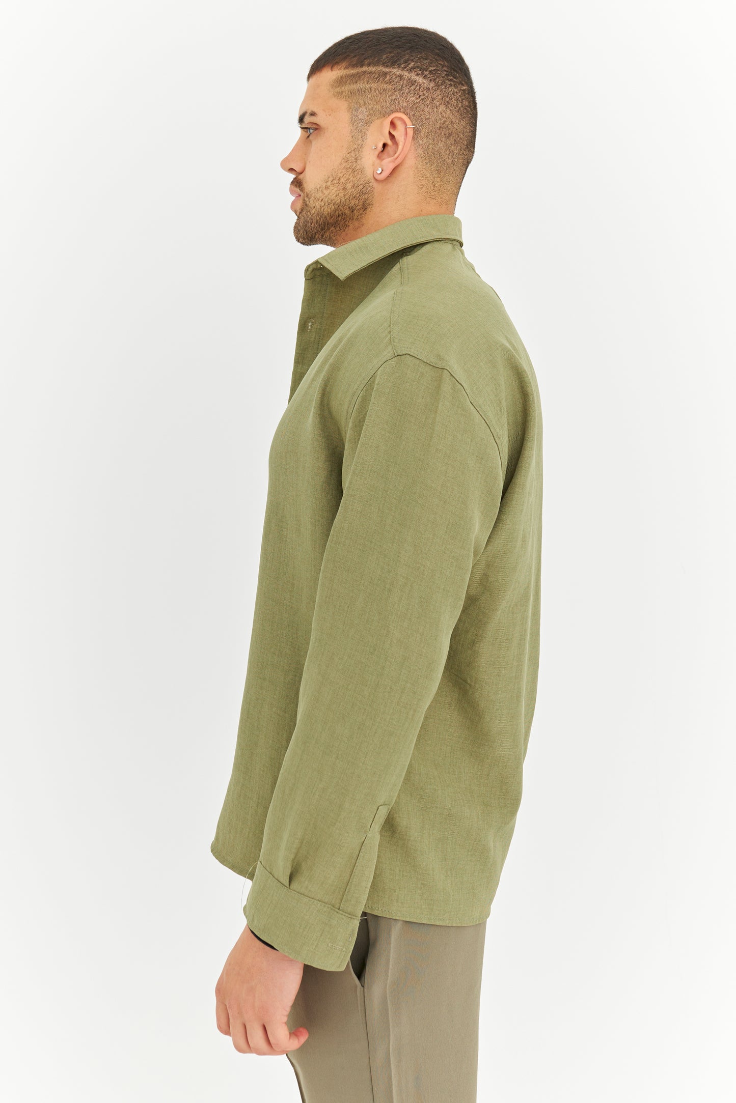 Biye Detay Pamuklu Kumaş Gömlek