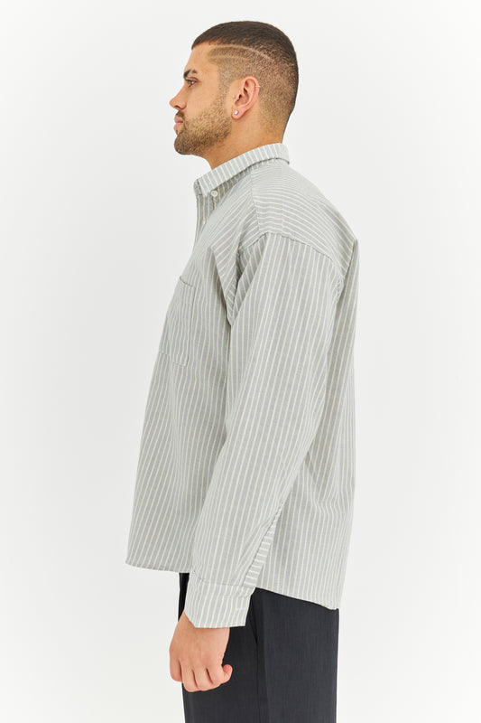 Çizgili Keten Gömlek 