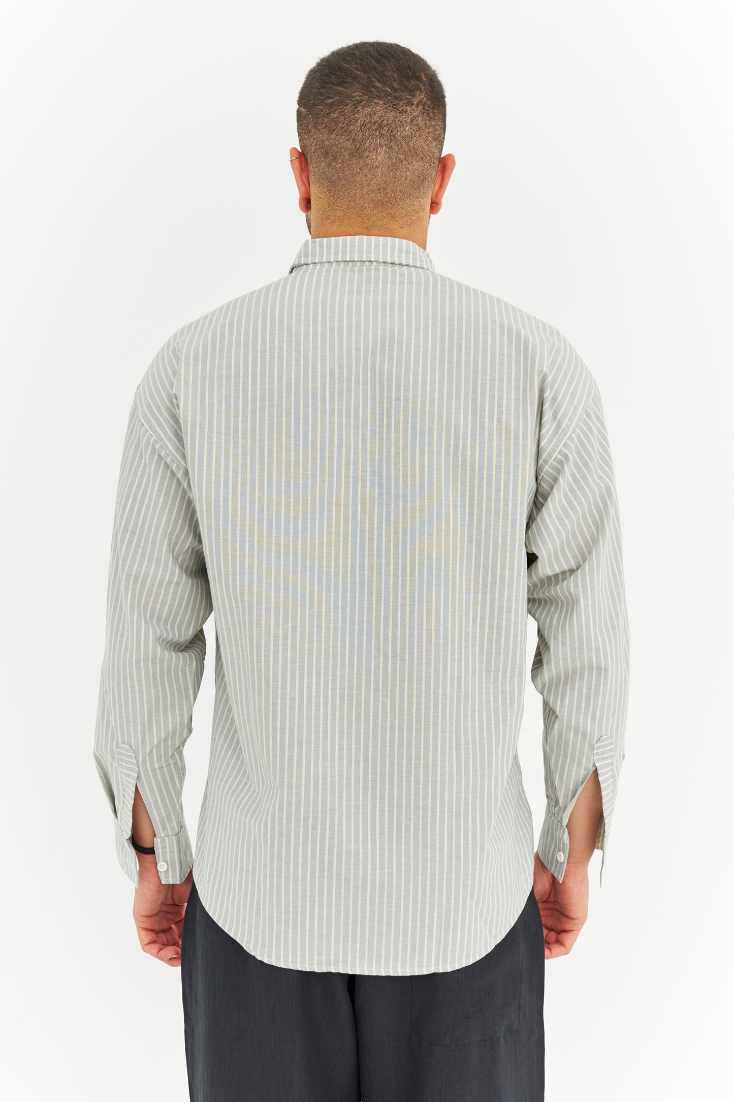 Çizgili Keten Gömlek 