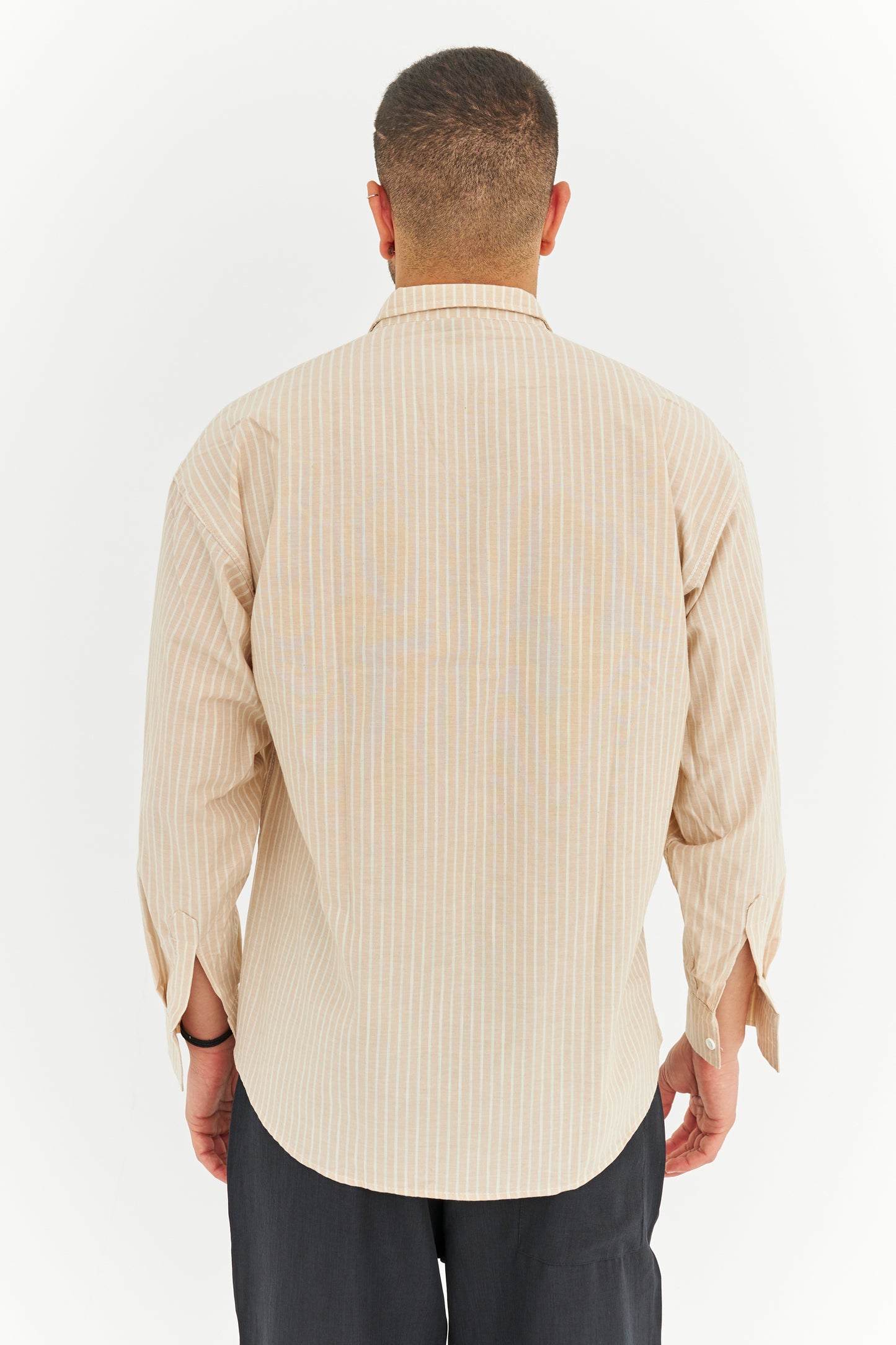 Çizgili Keten Gömlek 