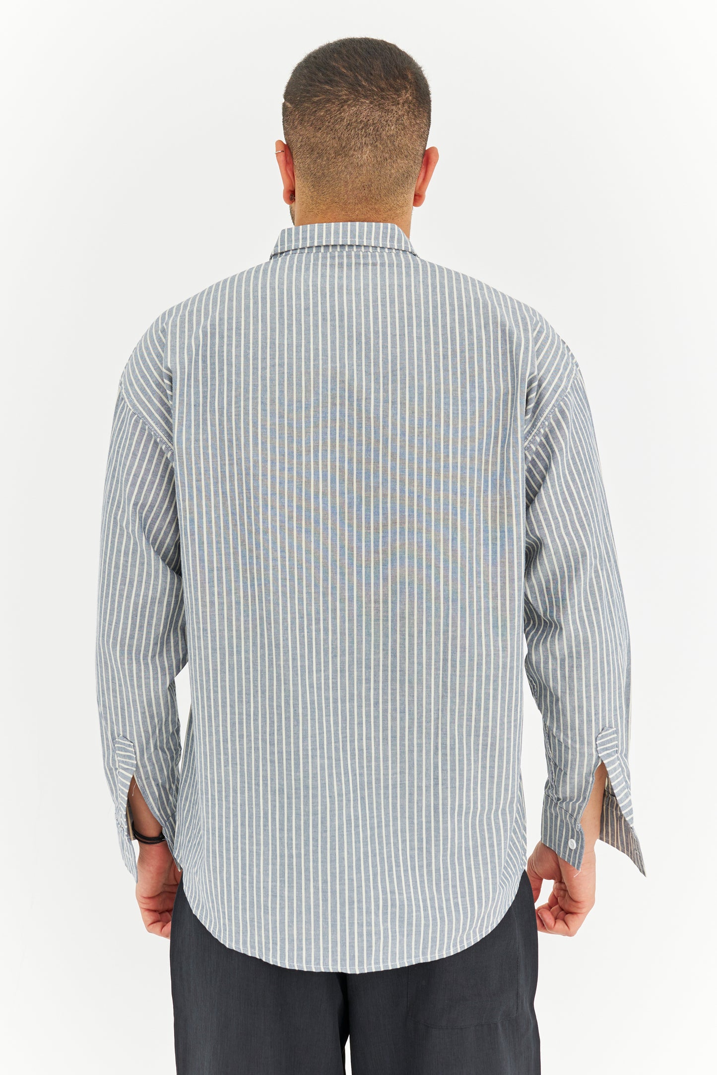 Çizgili Keten Gömlek 