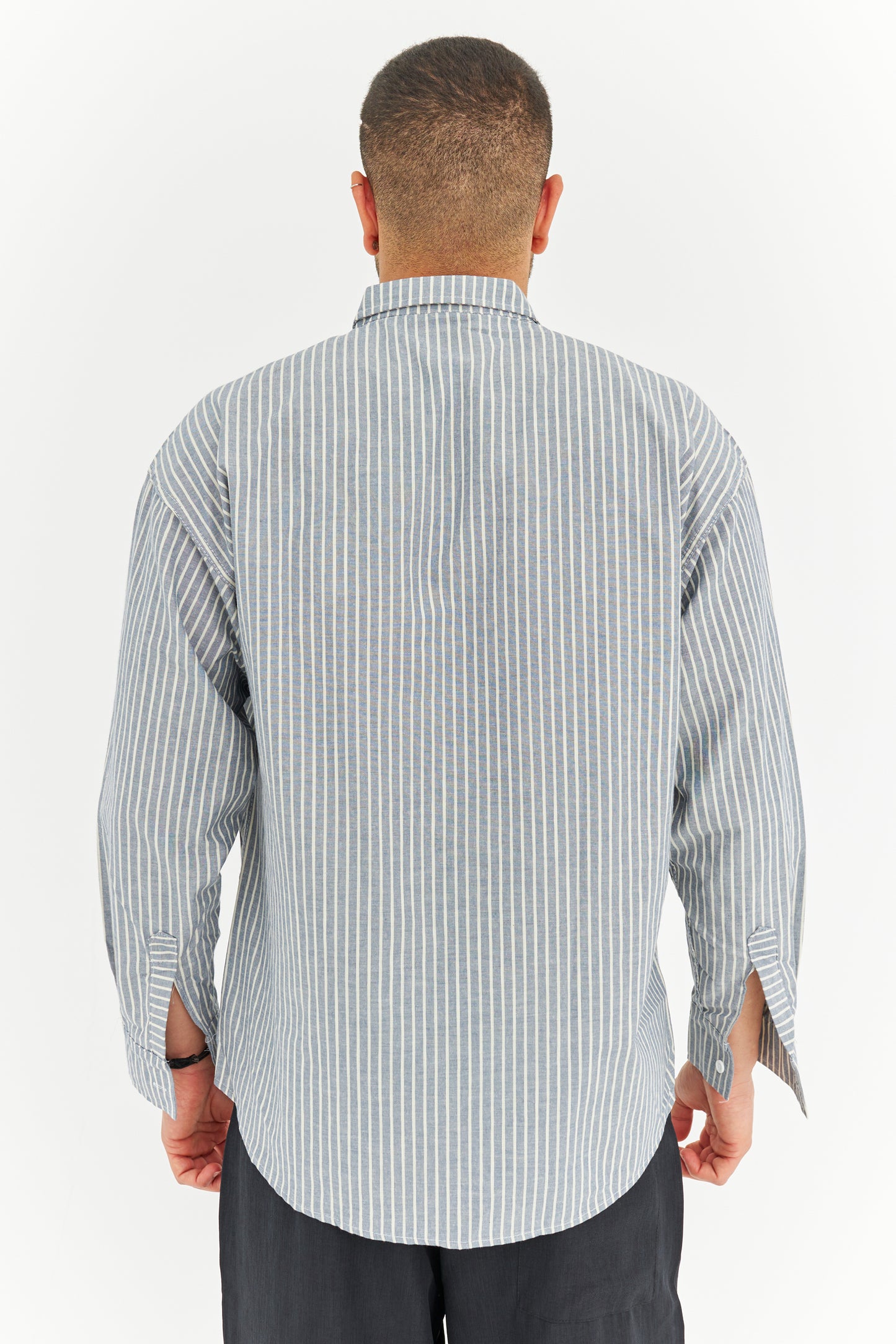 Çizgili Keten Gömlek 