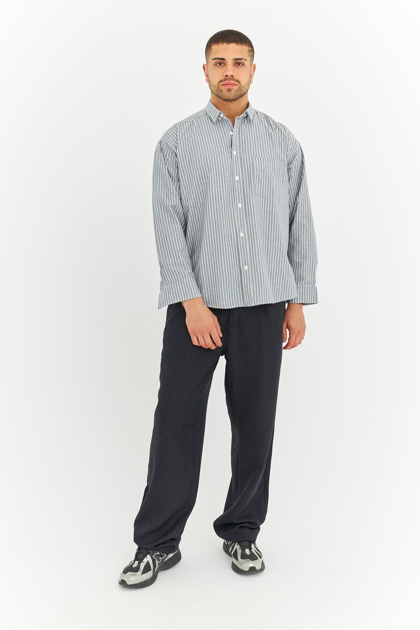 Çizgili Keten Gömlek 