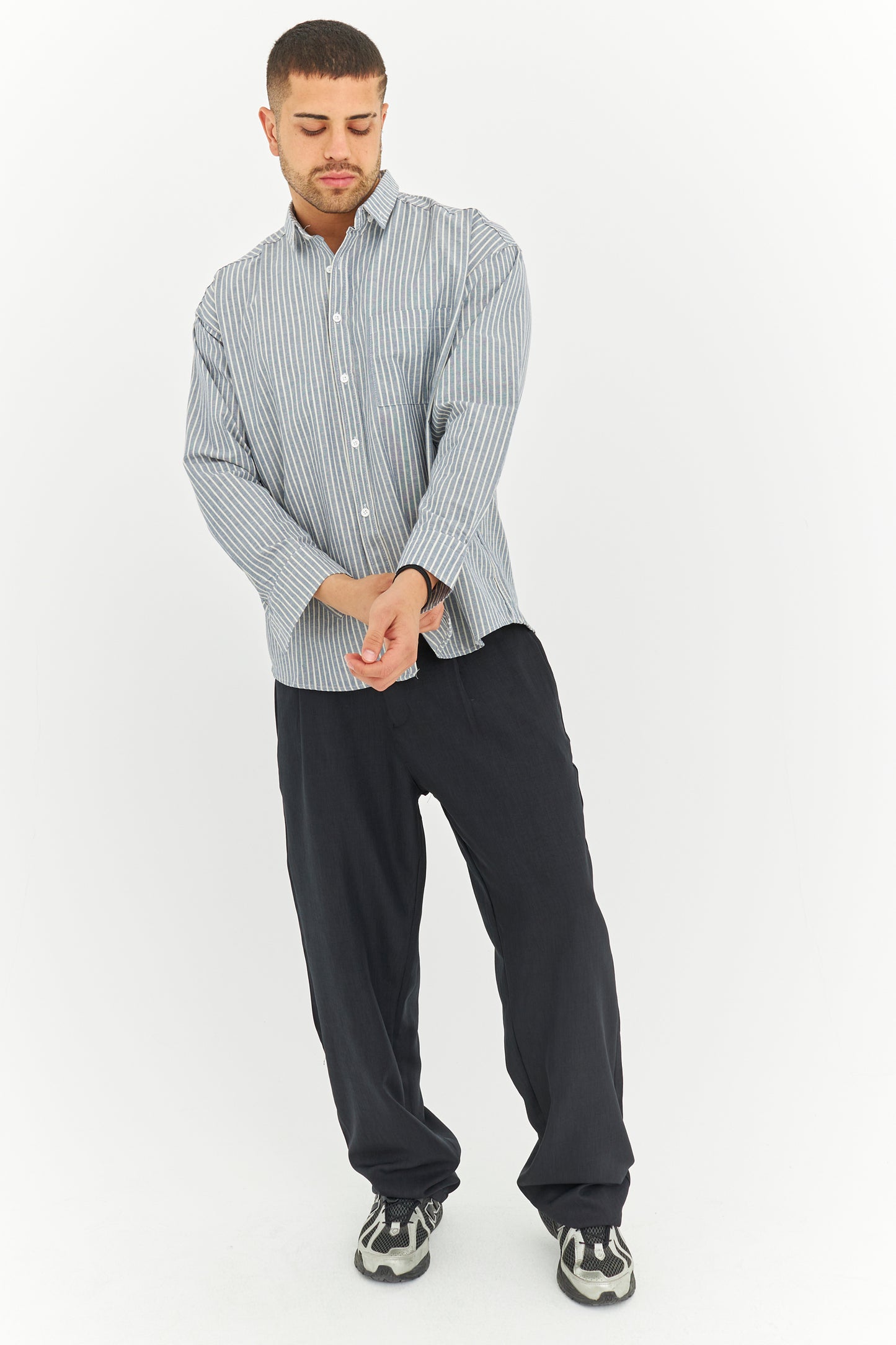 Çizgili Keten Gömlek 