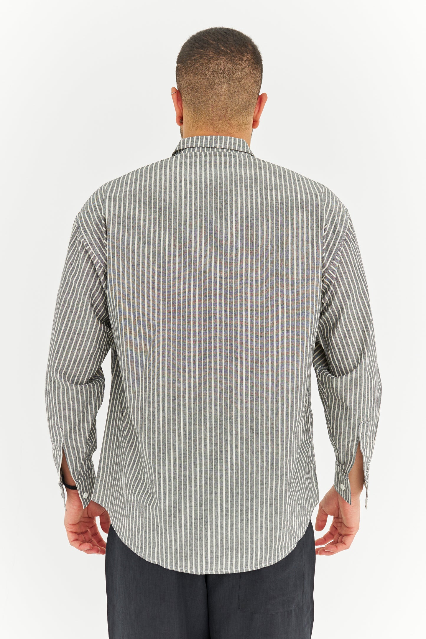 Çizgili Keten Gömlek 