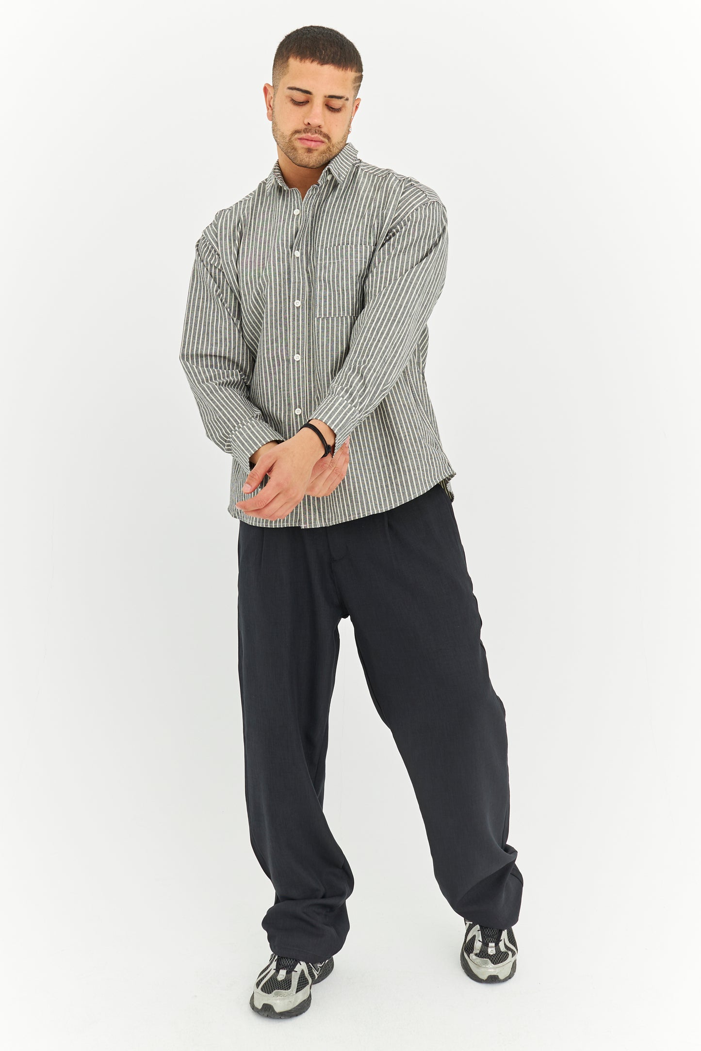 Çizgili Keten Gömlek 