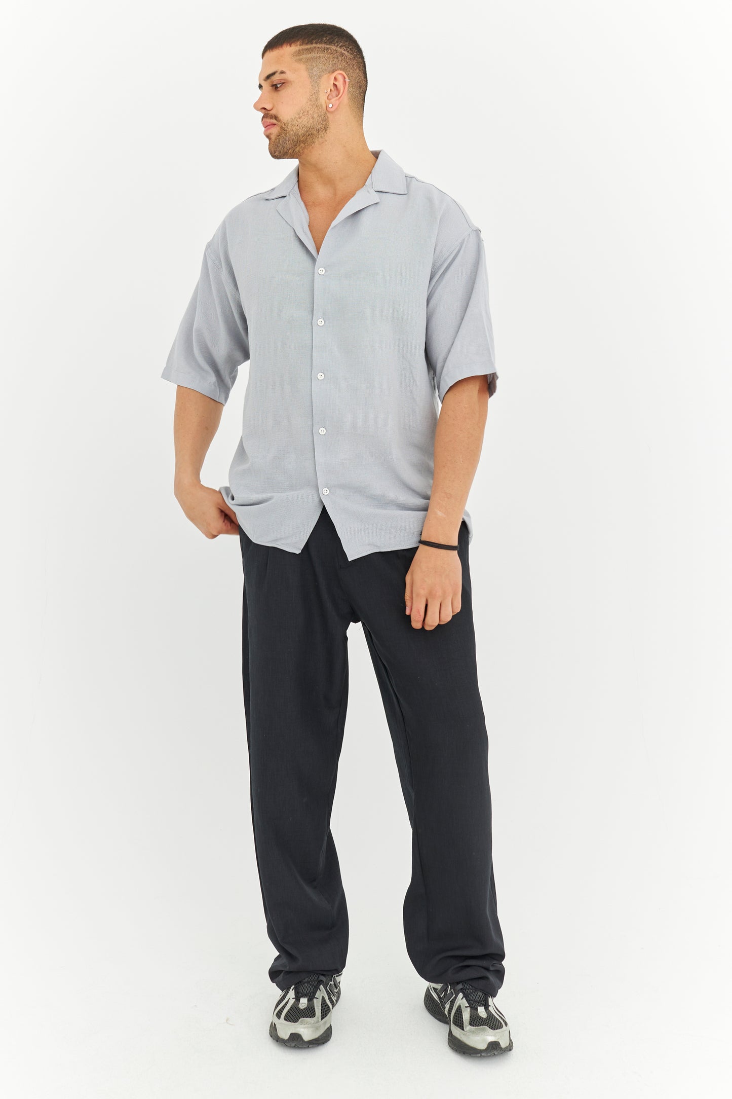 Dokuma Kumaş Kısa Kol Gömlek