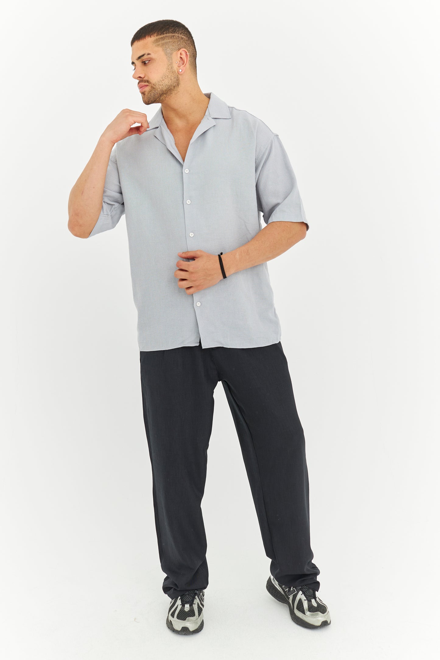 Dokuma Kumaş Kısa Kol Gömlek