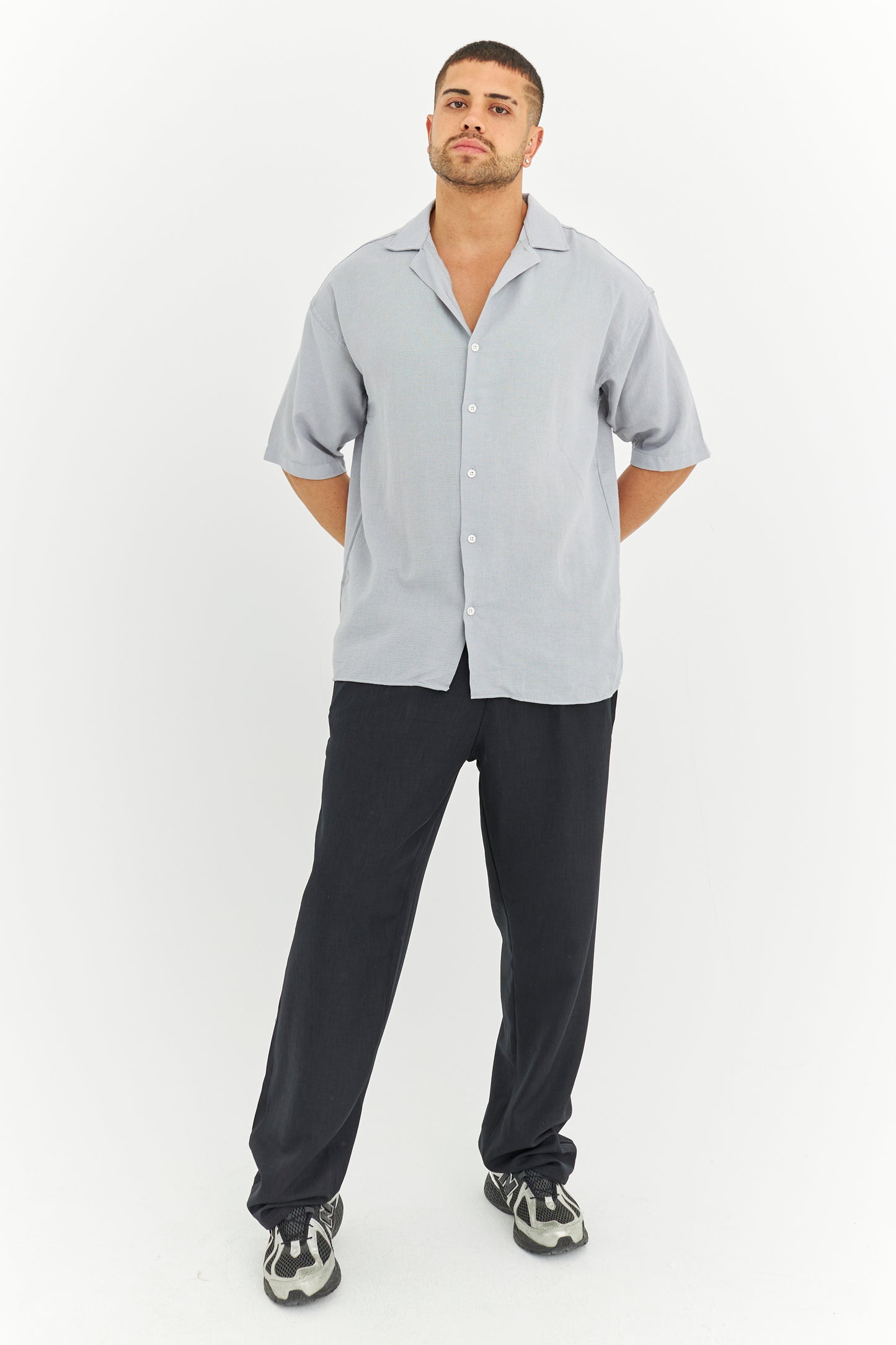 Dokuma Kumaş Kısa Kol Gömlek