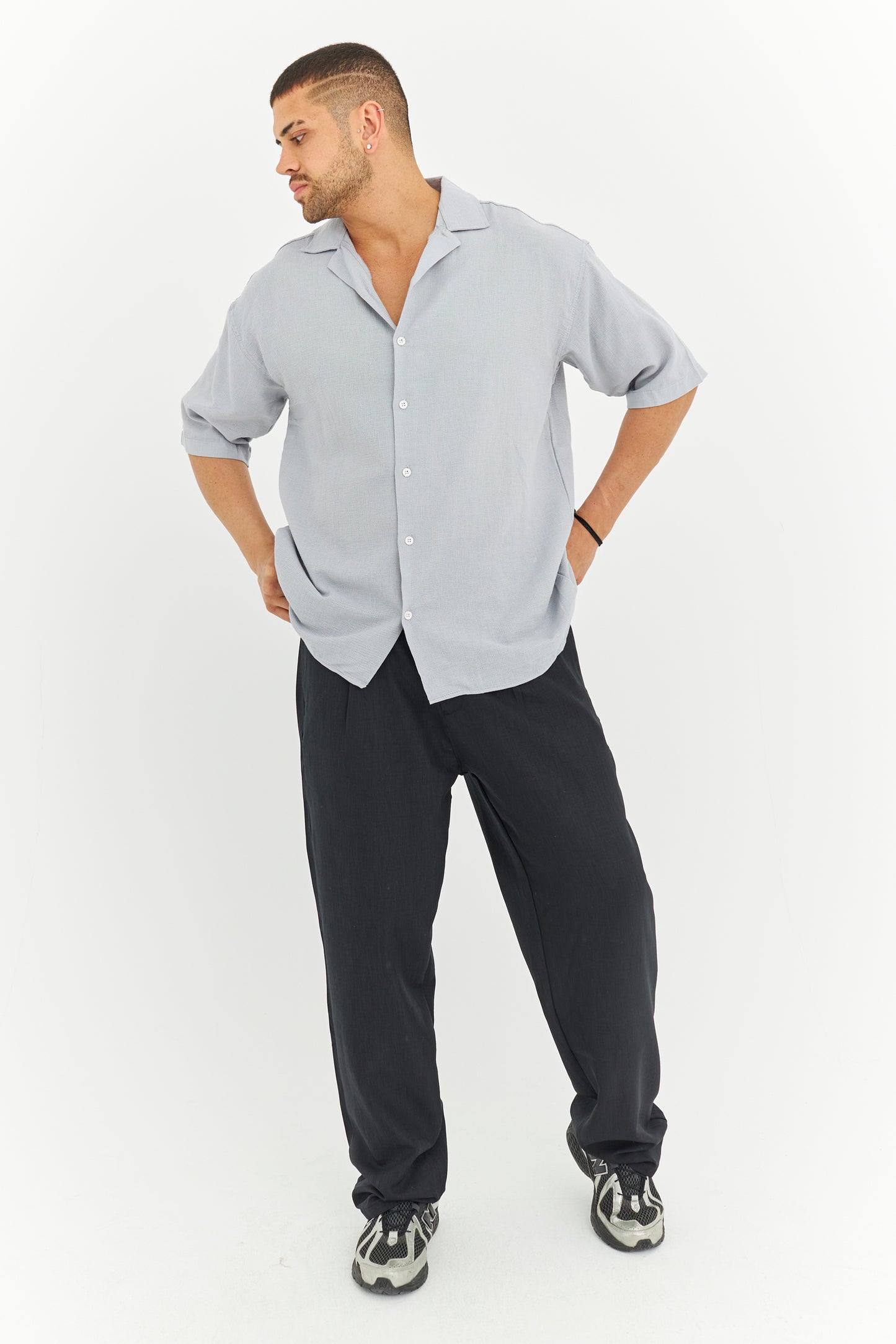 Dokuma Kumaş Kısa Kol Gömlek