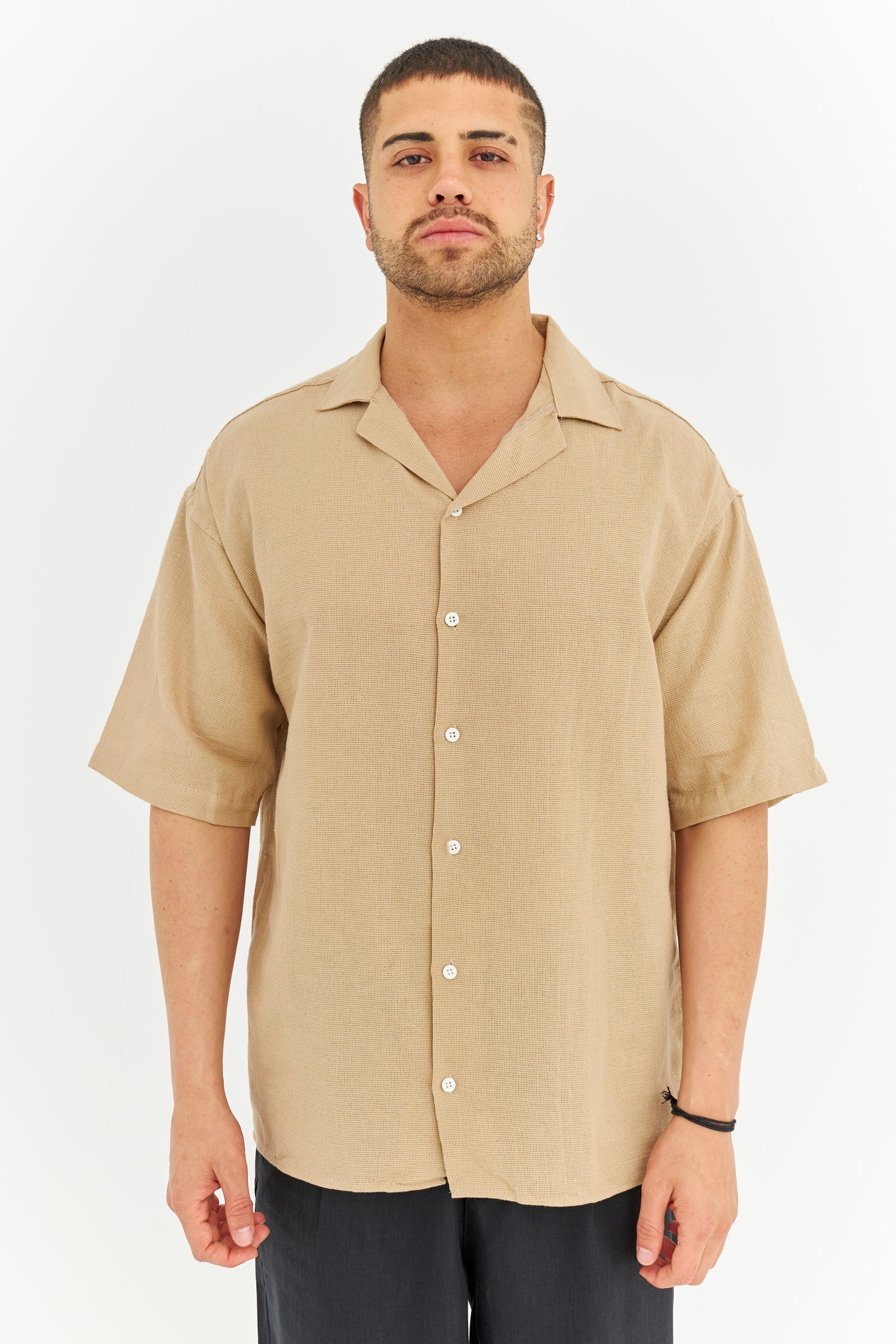 Dokuma Kumaş Kısa Kol Gömlek