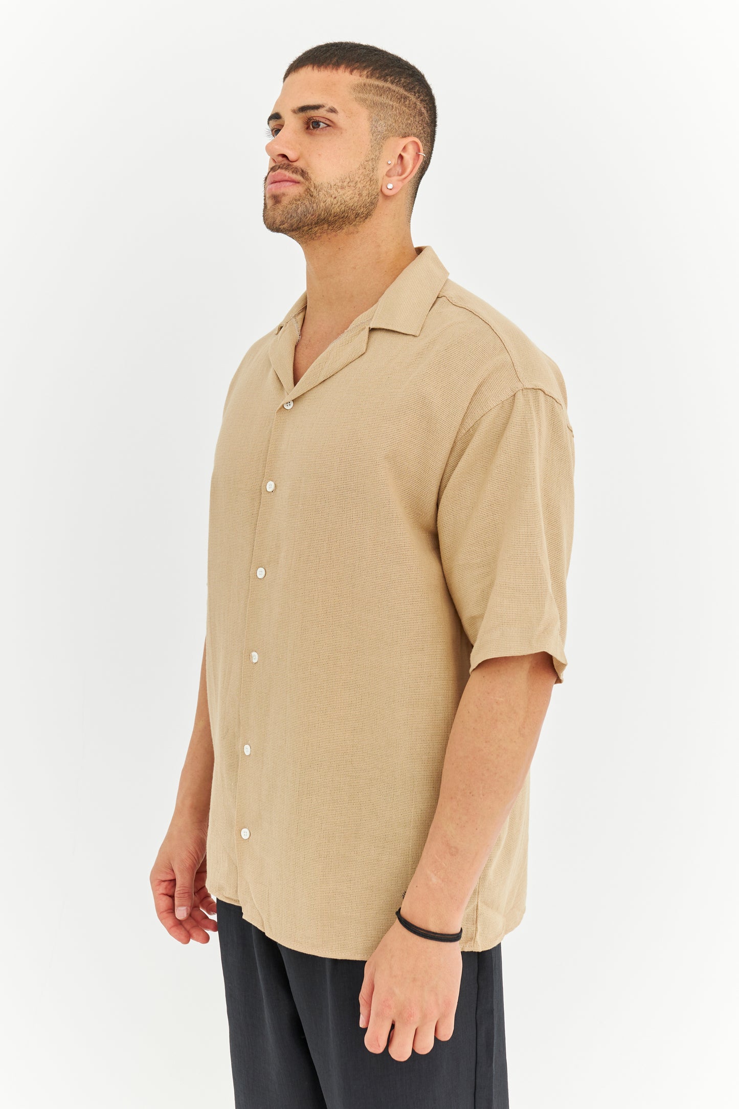 Dokuma Kumaş Kısa Kol Gömlek