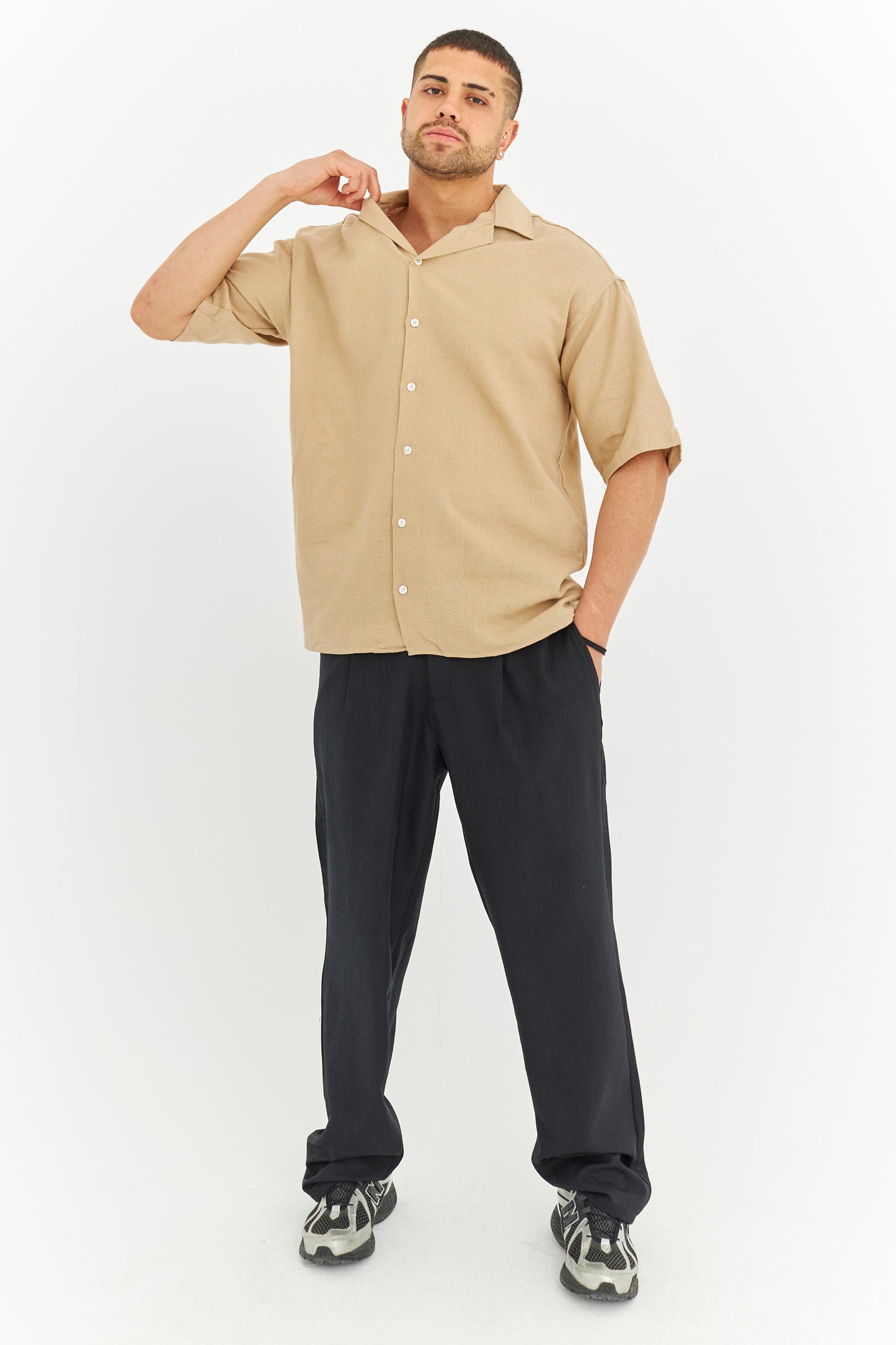 Dokuma Kumaş Kısa Kol Gömlek