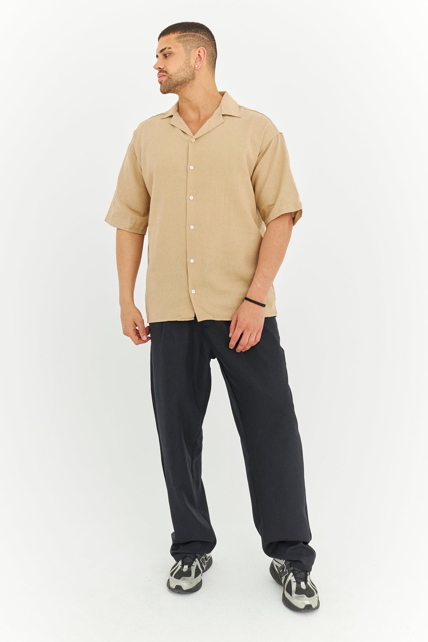 Dokuma Kumaş Kısa Kol Gömlek