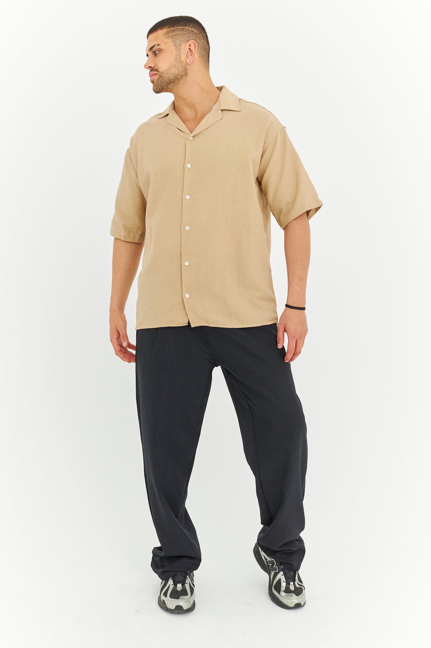 Dokuma Kumaş Kısa Kol Gömlek