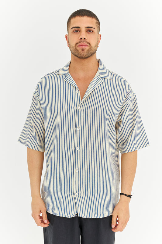 Çizgili Dokuma Kumaş Gömlek