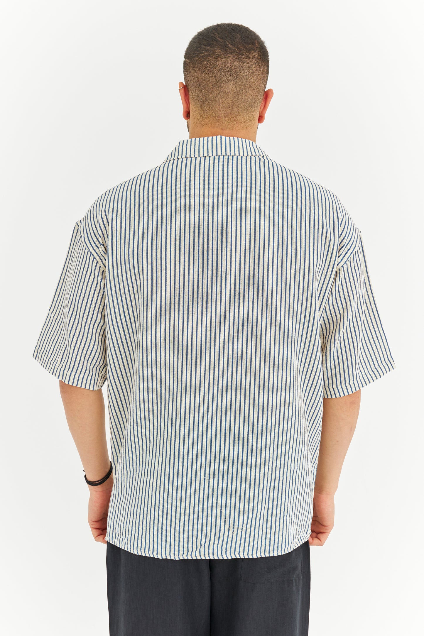 Çizgili Dokuma Kumaş Gömlek