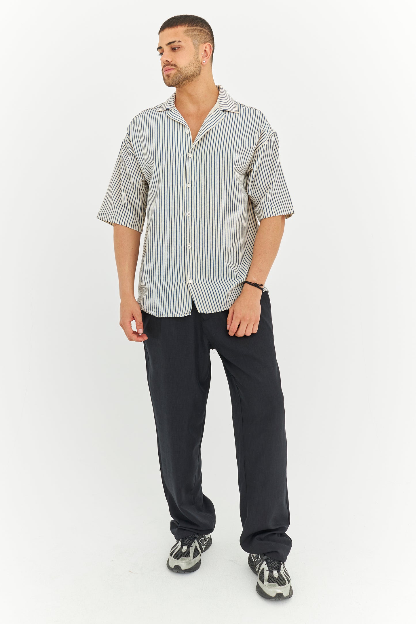 Çizgili Dokuma Kumaş Gömlek