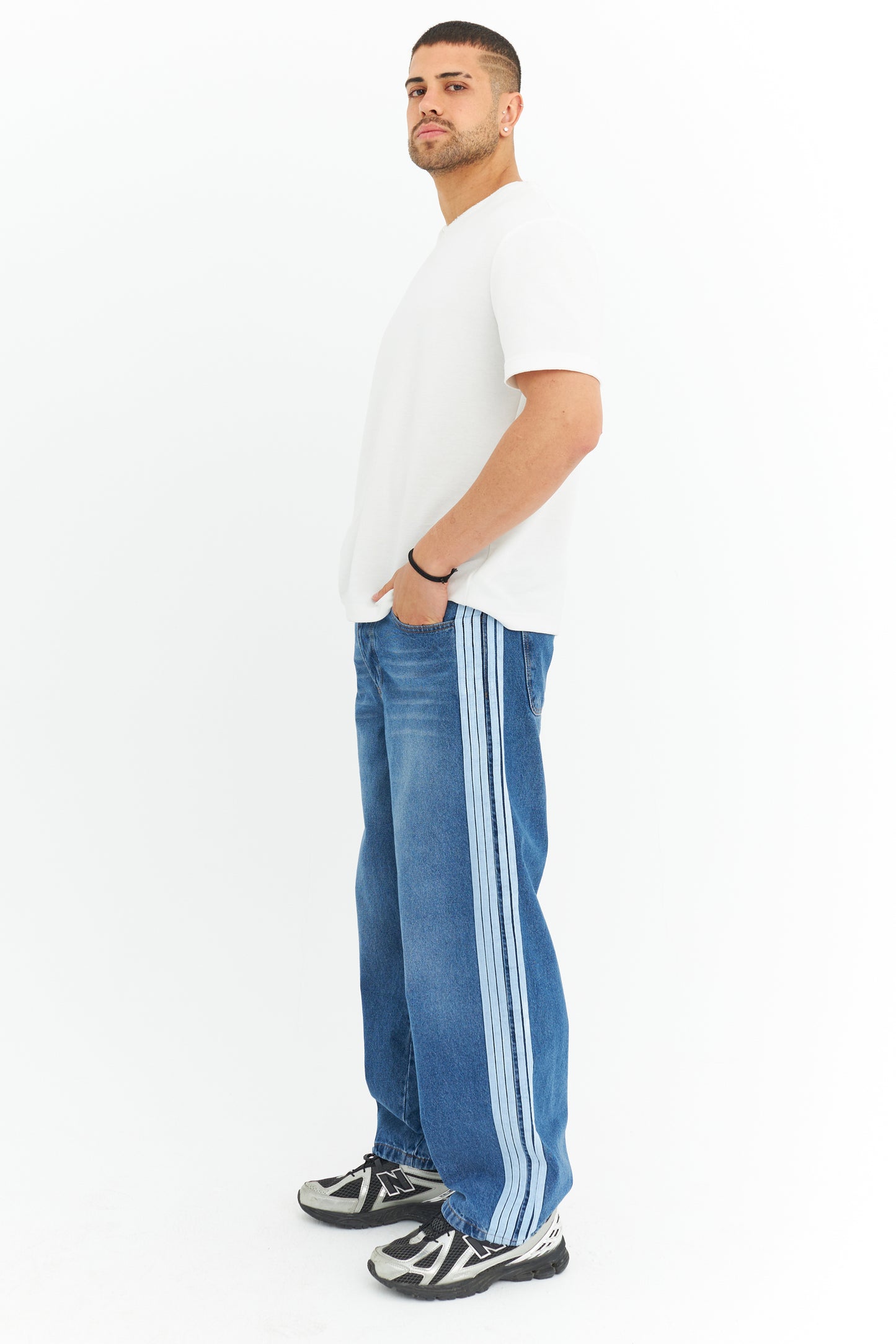 Şerit Detay Premium Baggy Kot Pantolon