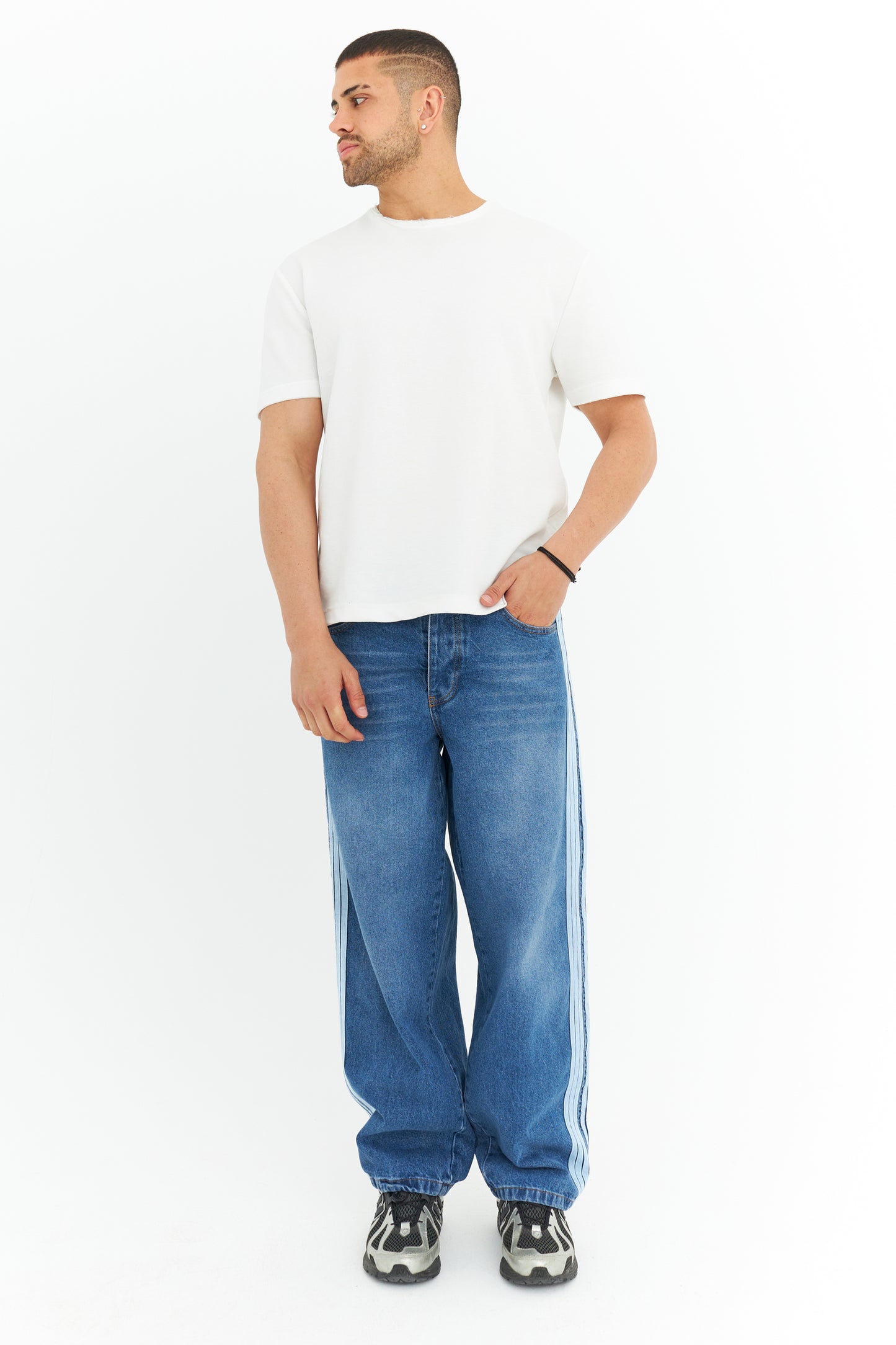 Şerit Detay Premium Baggy Kot Pantolon