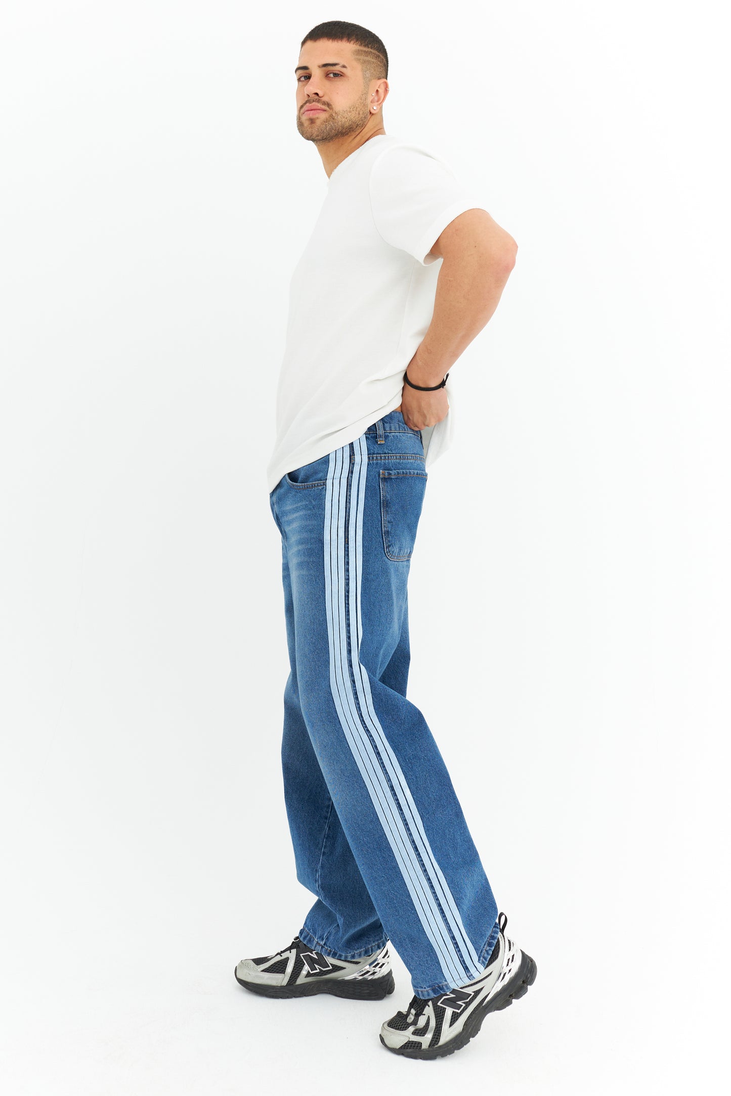 Şerit Detay Premium Baggy Kot Pantolon