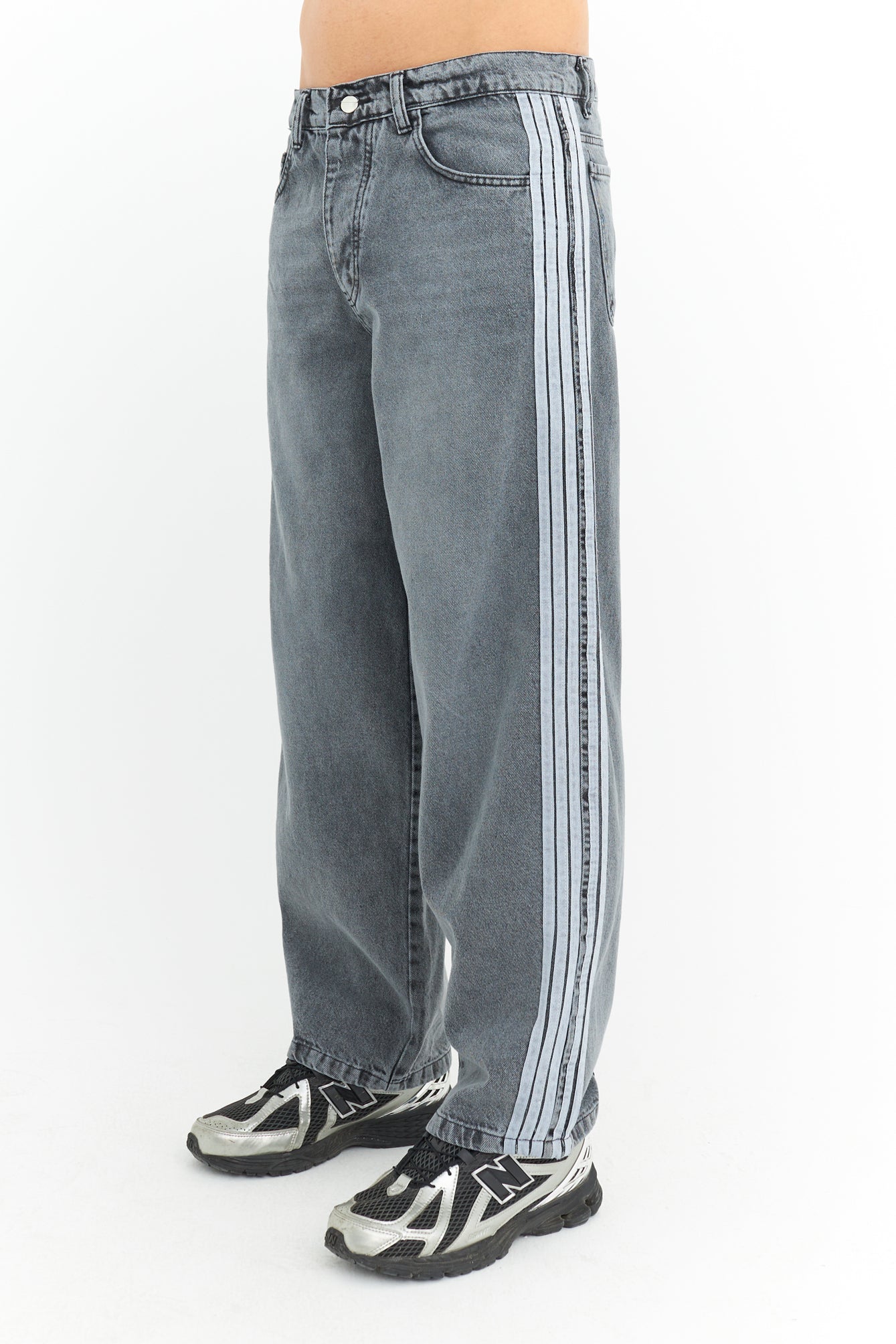 Şerit Detay Premium Baggy Kot Pantolon