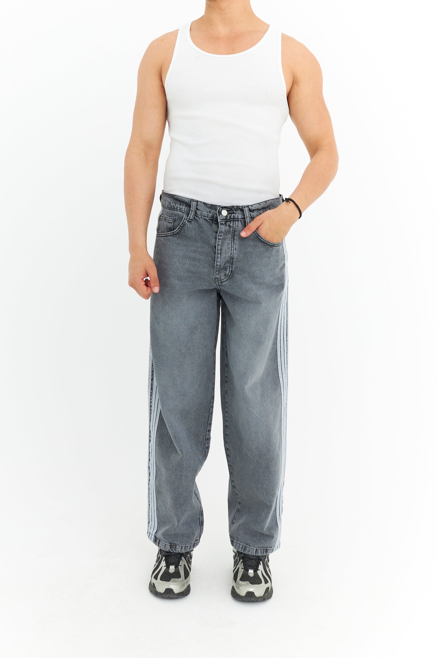 Şerit Detay Premium Baggy Kot Pantolon