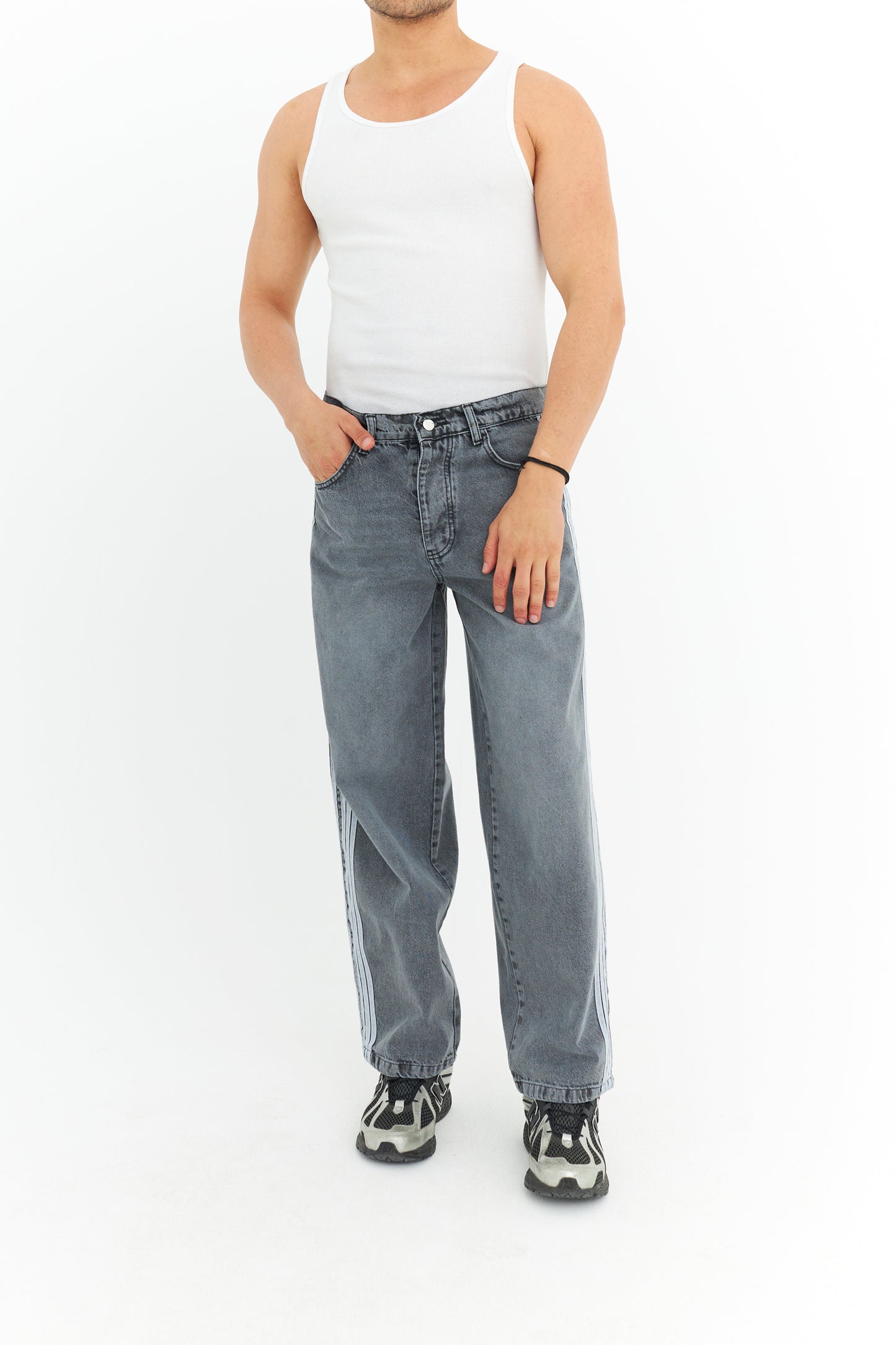 Şerit Detay Premium Baggy Kot Pantolon