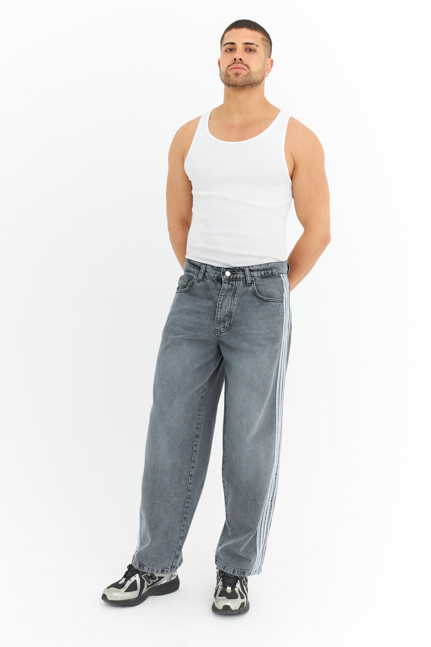 Şerit Detay Premium Baggy Kot Pantolon