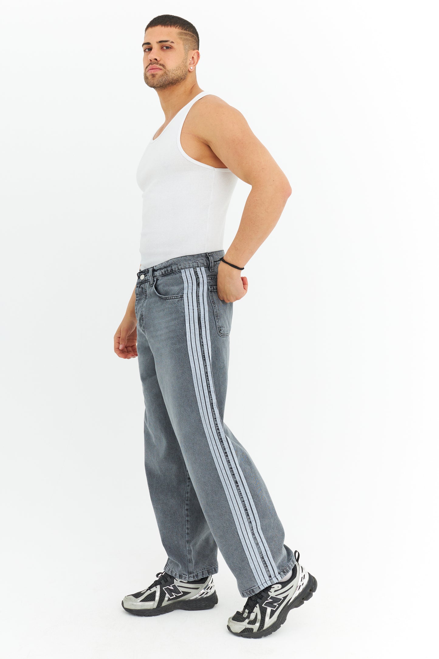 Şerit Detay Premium Baggy Kot Pantolon