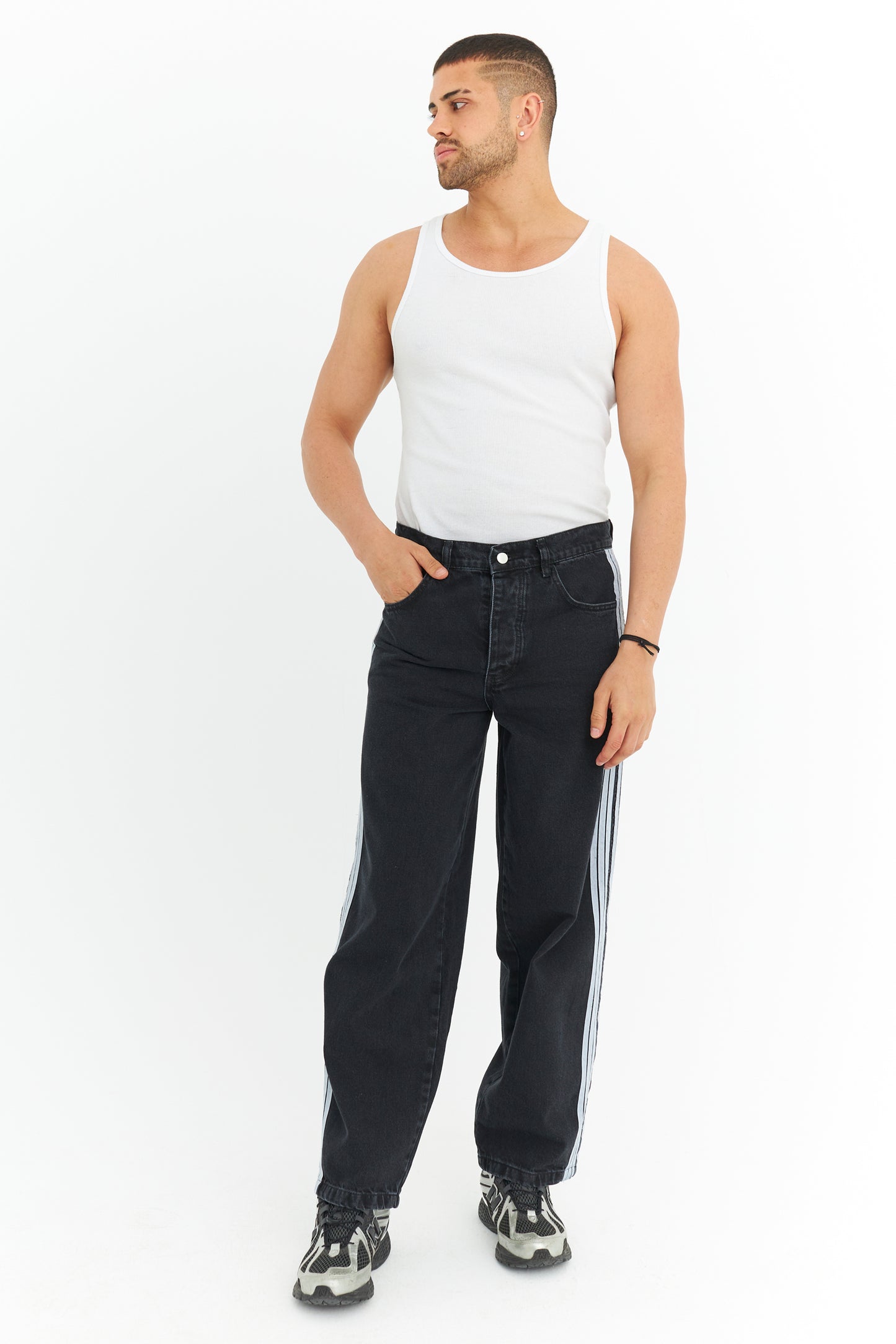 Şerit Detay Premium Baggy Kot Pantolon