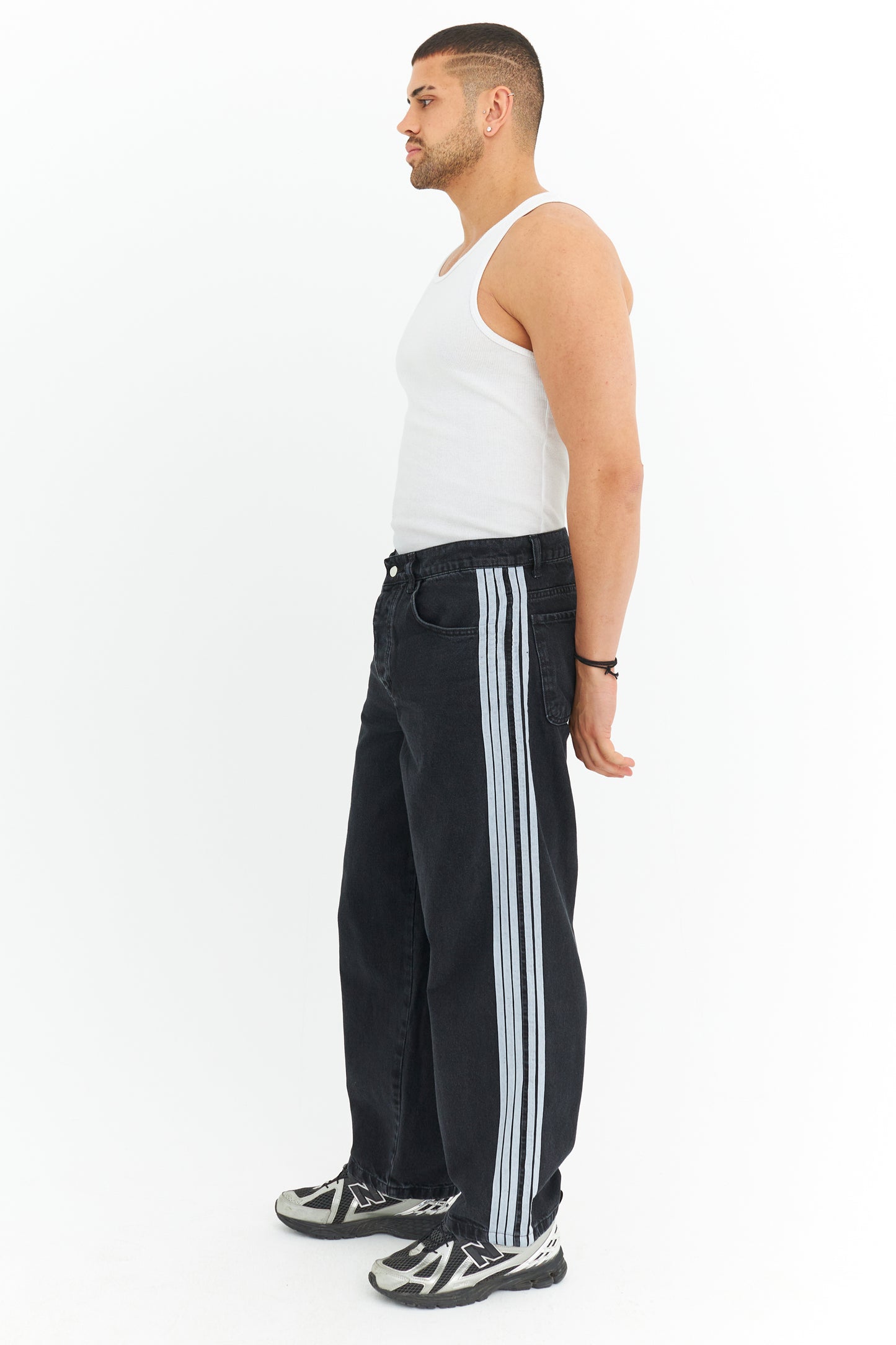 Şerit Detay Premium Baggy Kot Pantolon